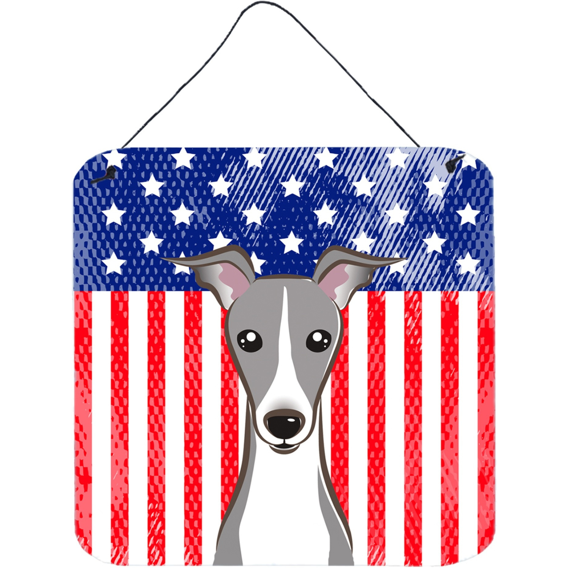 &quotCaroline's Treasures American Flag and Italian Greyhound Door Hanging Prints wall-decor, Multicolor"