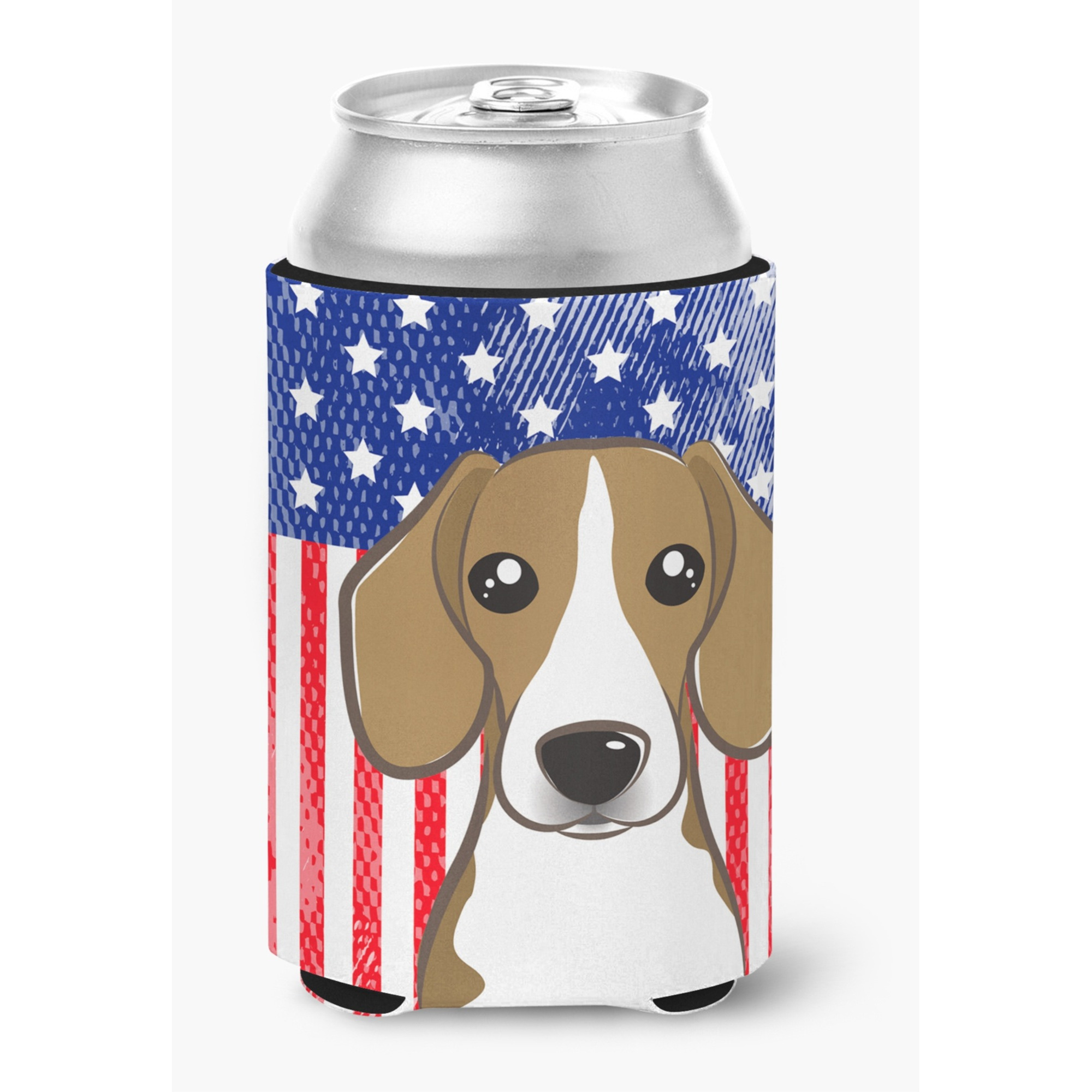 &quotCaroline's Treasures BB2169CC American Flag And Beagle Can Or Bottle Hugger, Multicolor"