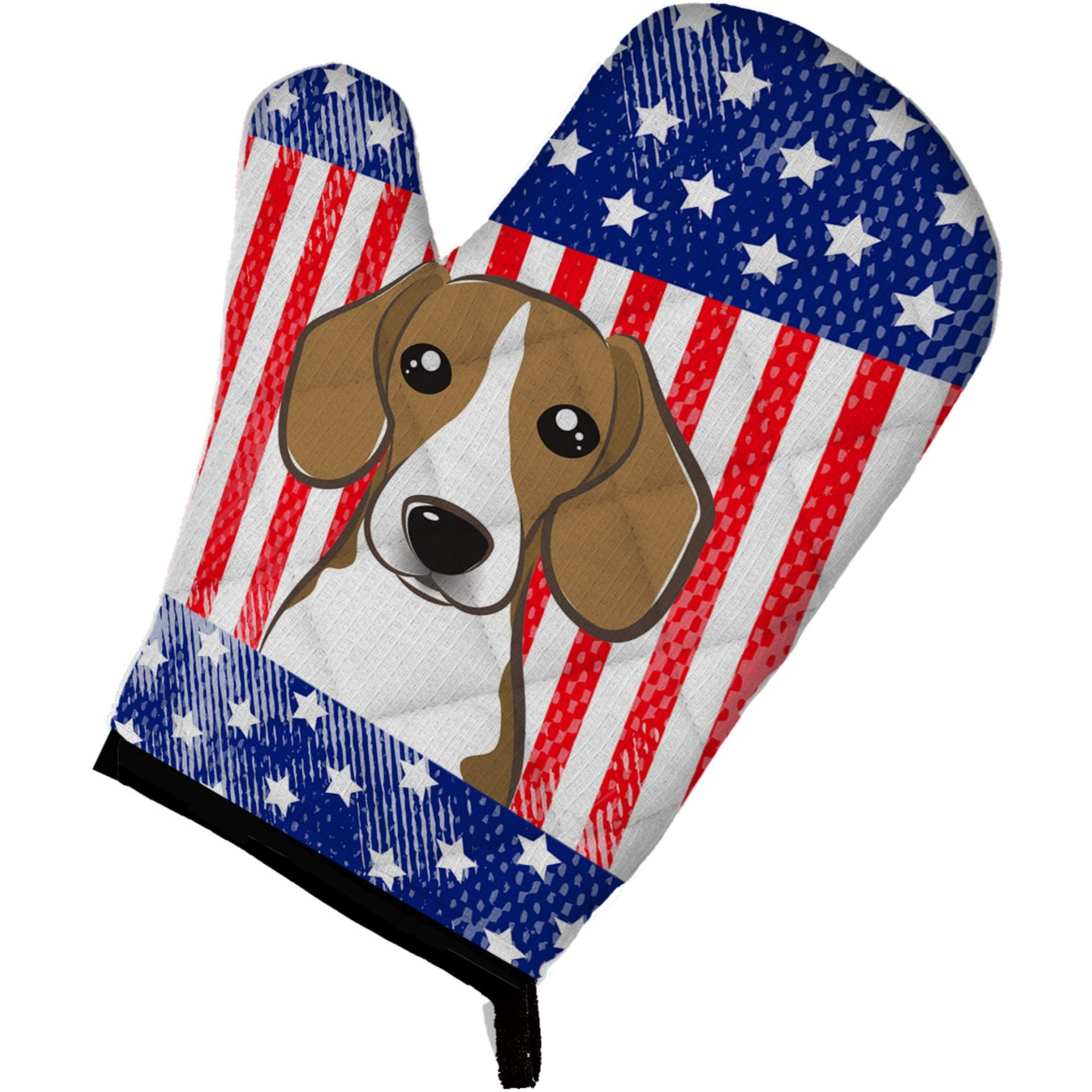 &quotCaroline's Treasures BB2169OVMT American Flag and Beagle Oven Mitt, 12"" by 8.5"", Multicolor"