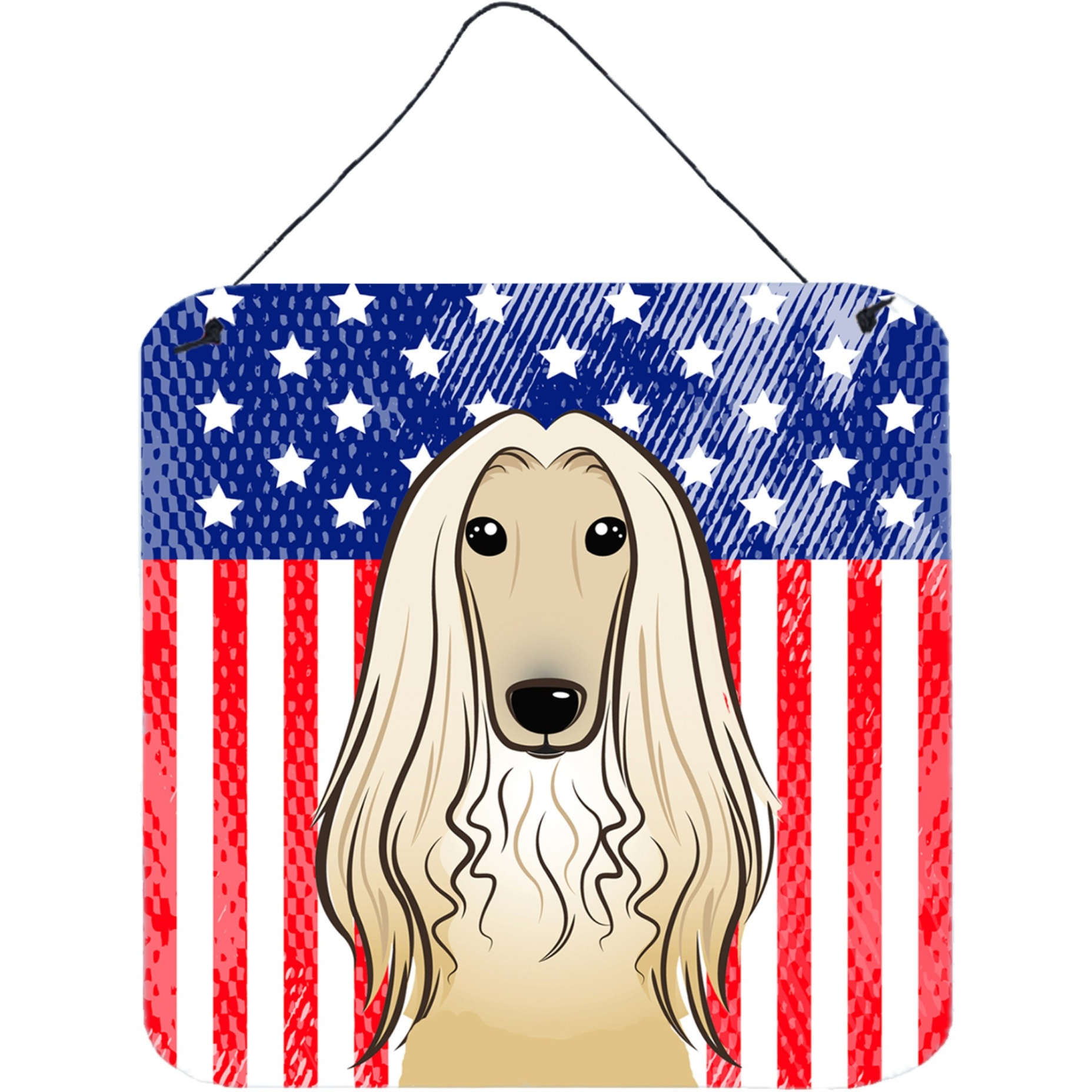 &quotCaroline's Treasures American Flag and Afghan Hound Door Hanging Prints wall-decor, Multicolor"
