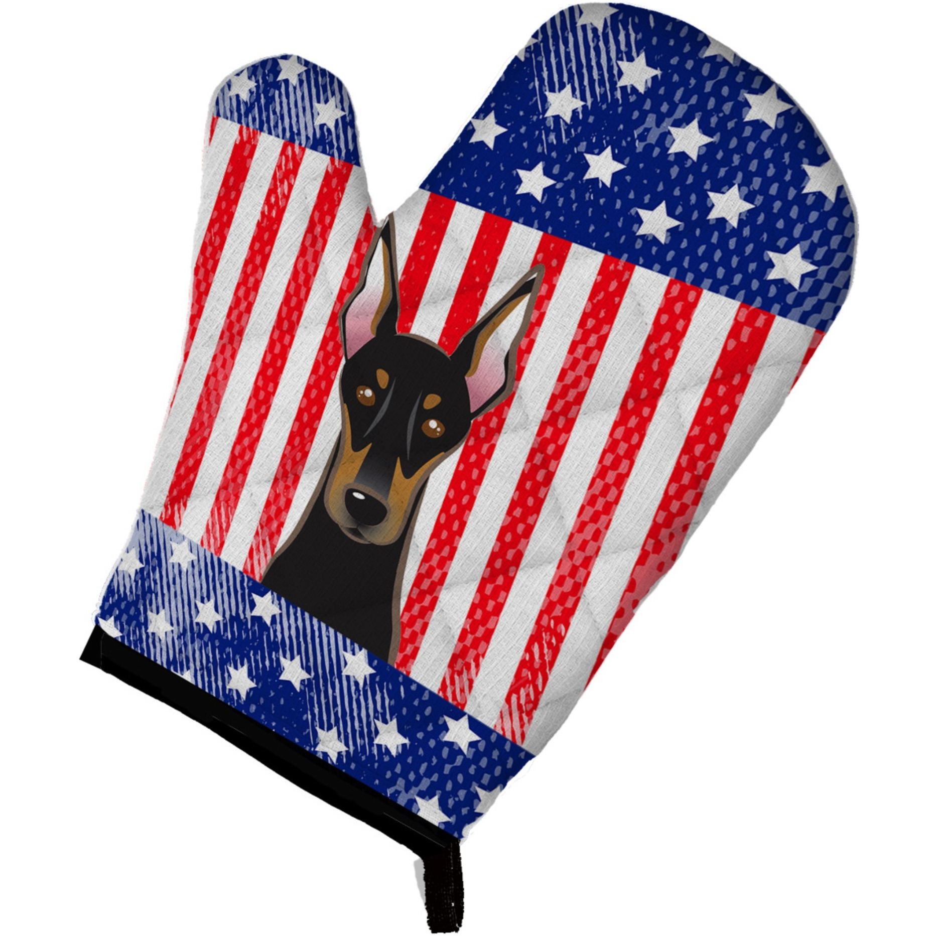 &quotCaroline's Treasures BB2175OVMT American Flag and Doberman Oven Mitt, 12"" by 8.5"", Multicolor"