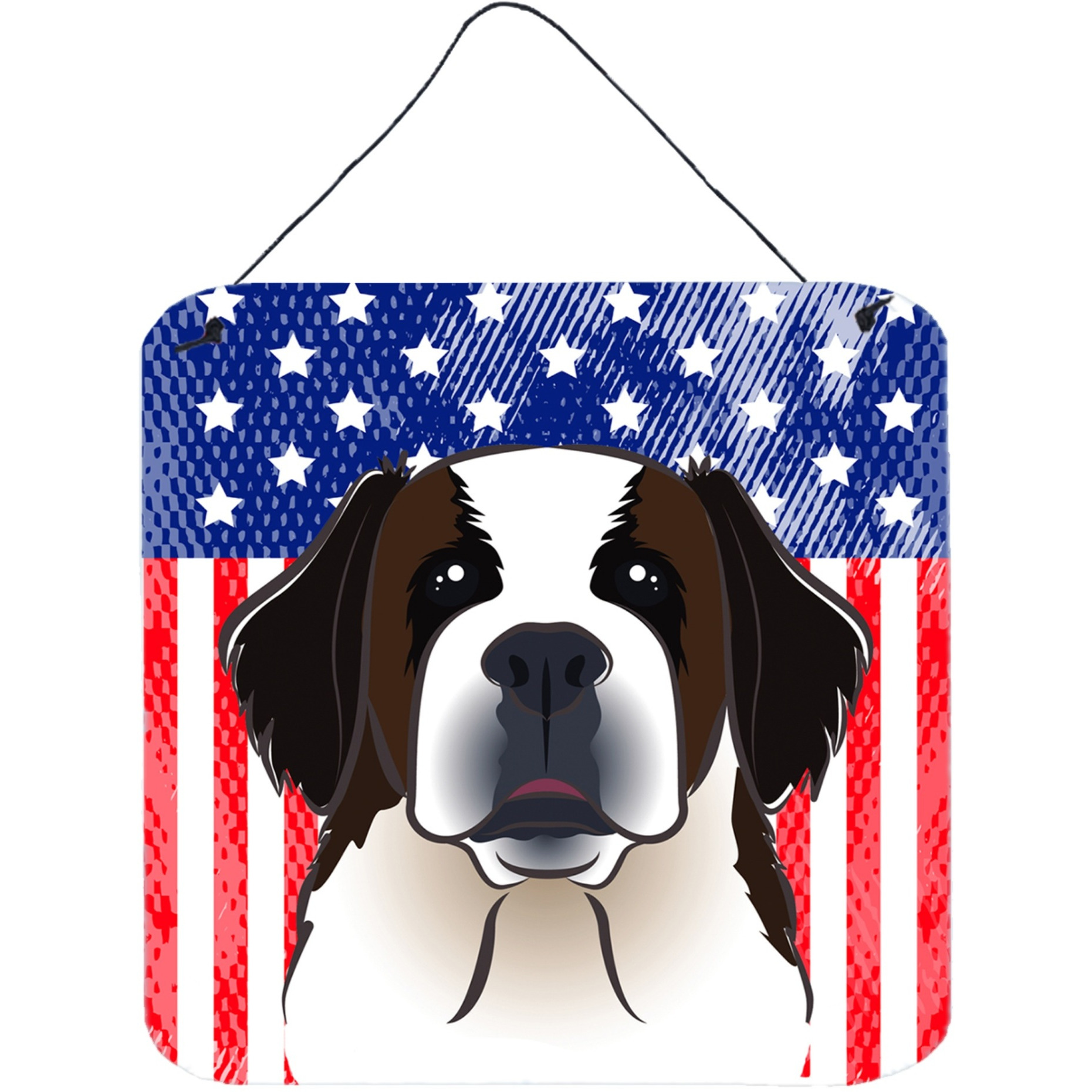 &quotCaroline's Treasures American Flag and Saint Bernard Door Hanging Prints wall-decor, Multicolor"
