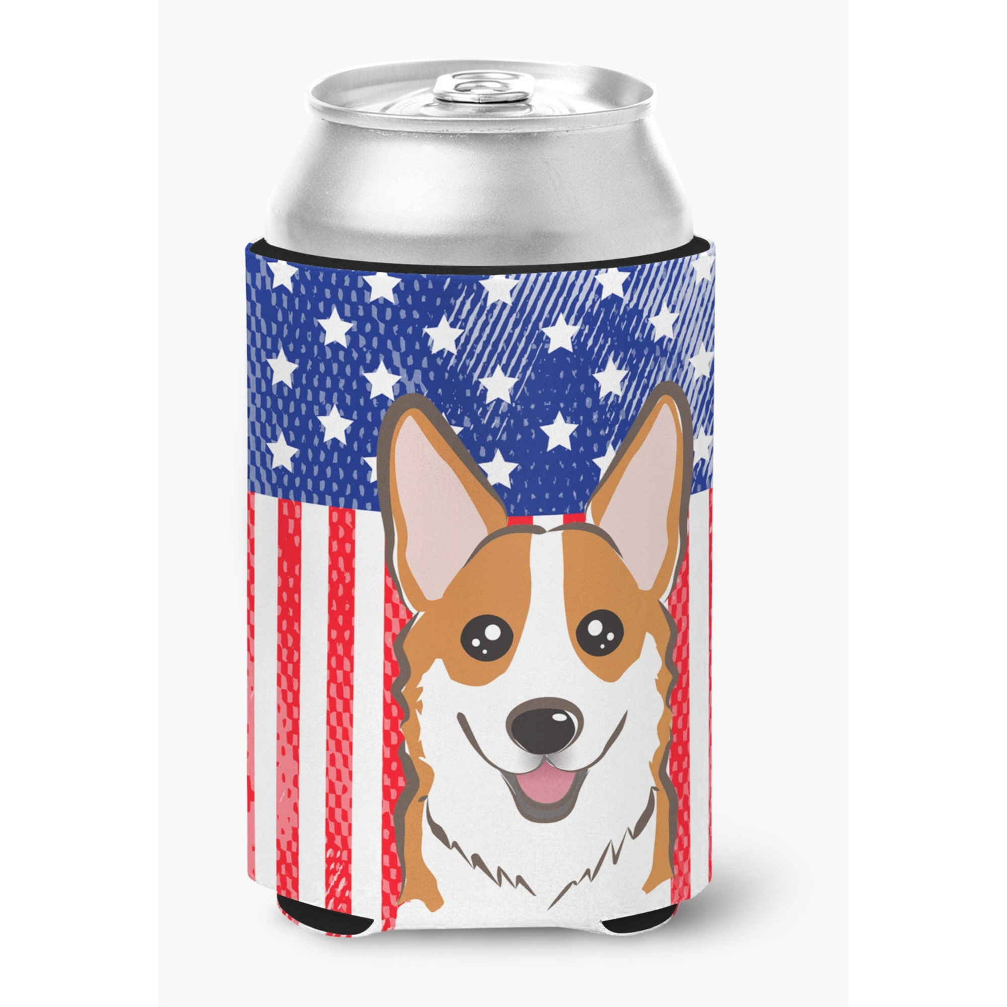&quotCaroline's Treasures BB2184CC American Flag And Red Corgi Can Or Bottle Hugger, Multicolor"