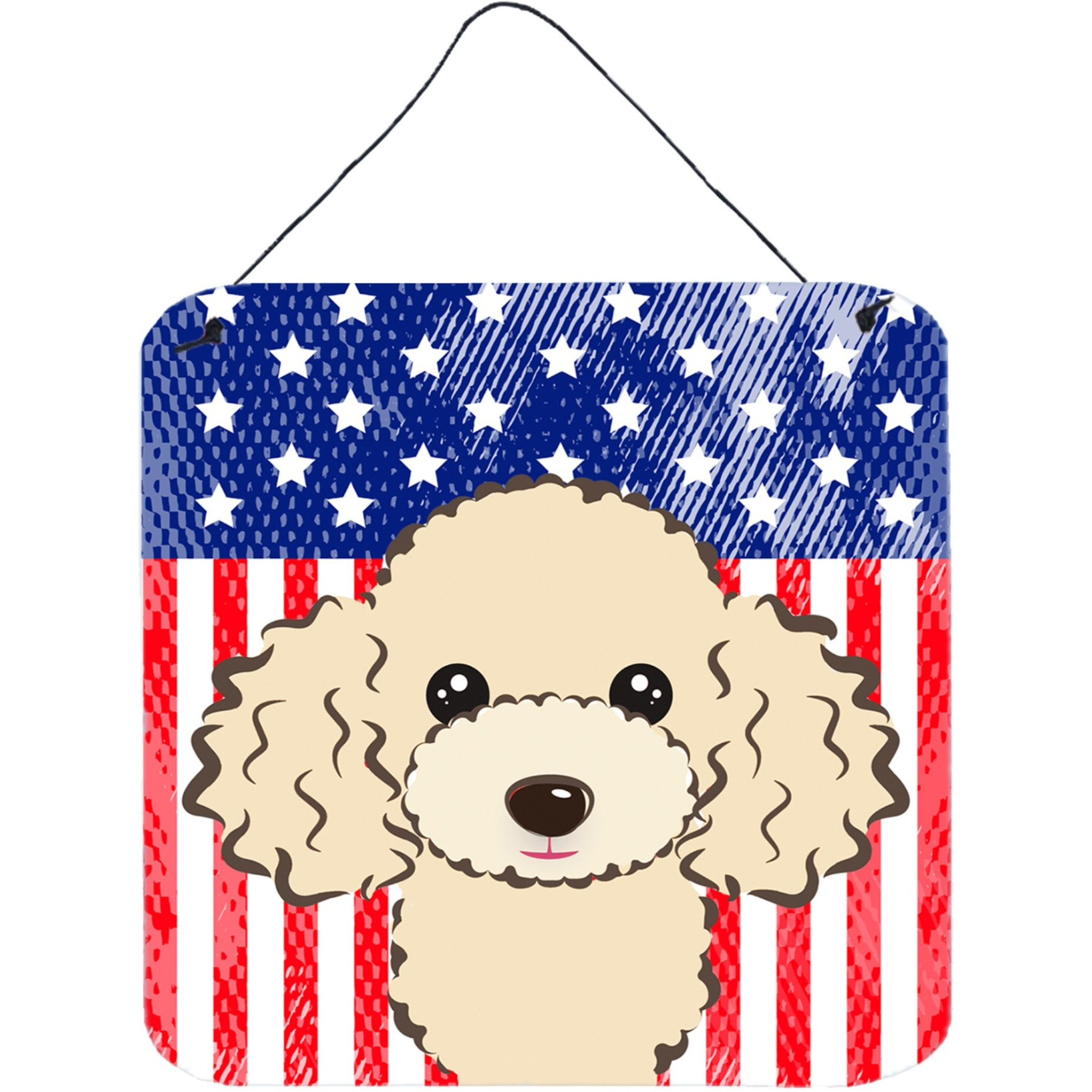 &quotCaroline's Treasures American Flag and Buff Poodle Door Hanging Prints wall-decor, Multicolor"