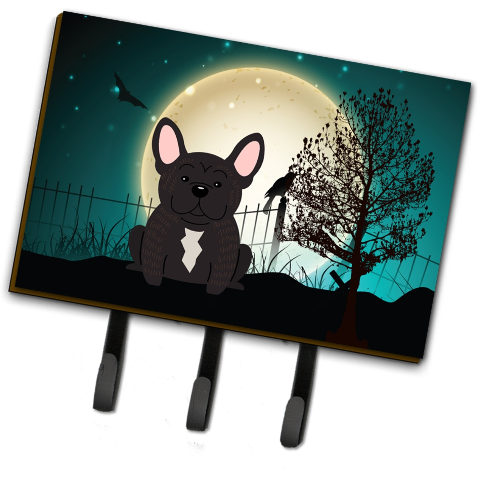 &quotCaroline's Treasures Halloween Scary French Bulldog Brindle Leash or Key Holder BB2199TH68, Triple"