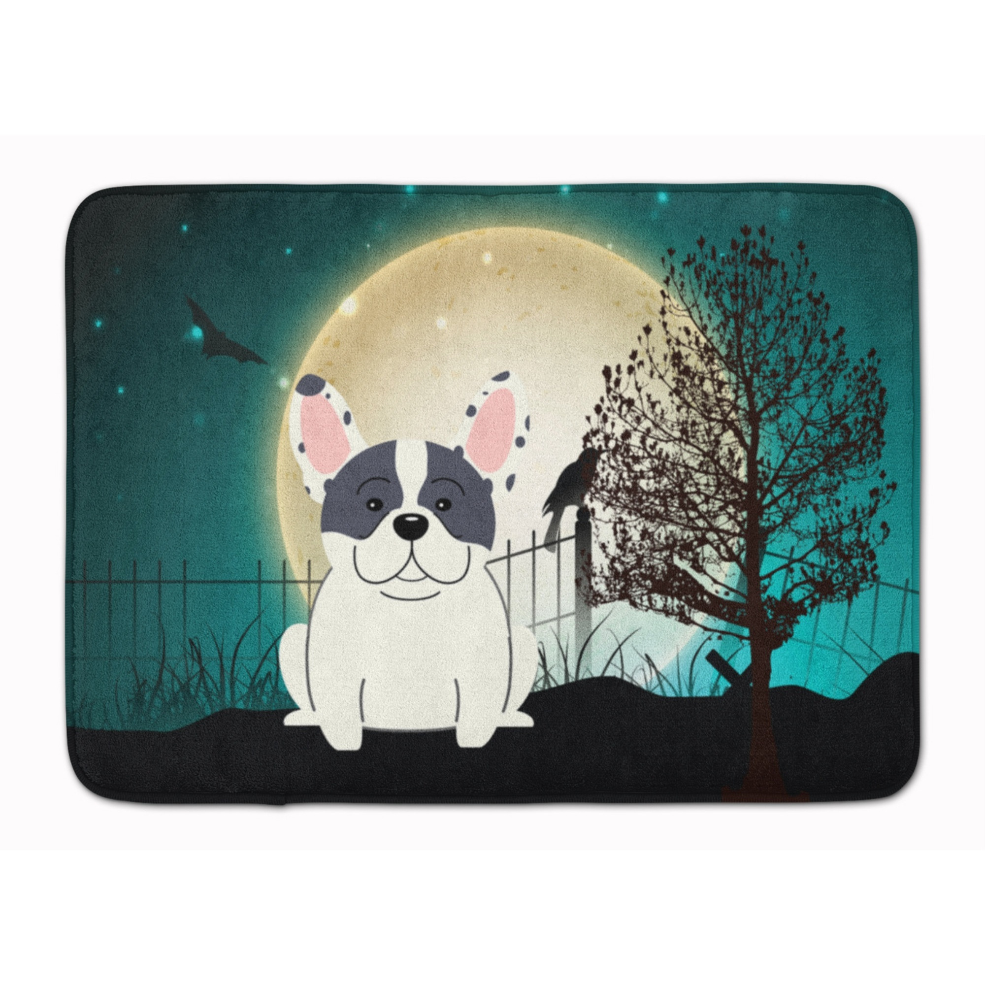 &quotCaroline's Treasures Halloween Scary French Bulldog Piebald Floor Mat, 19"" x 27"", Multicolor"