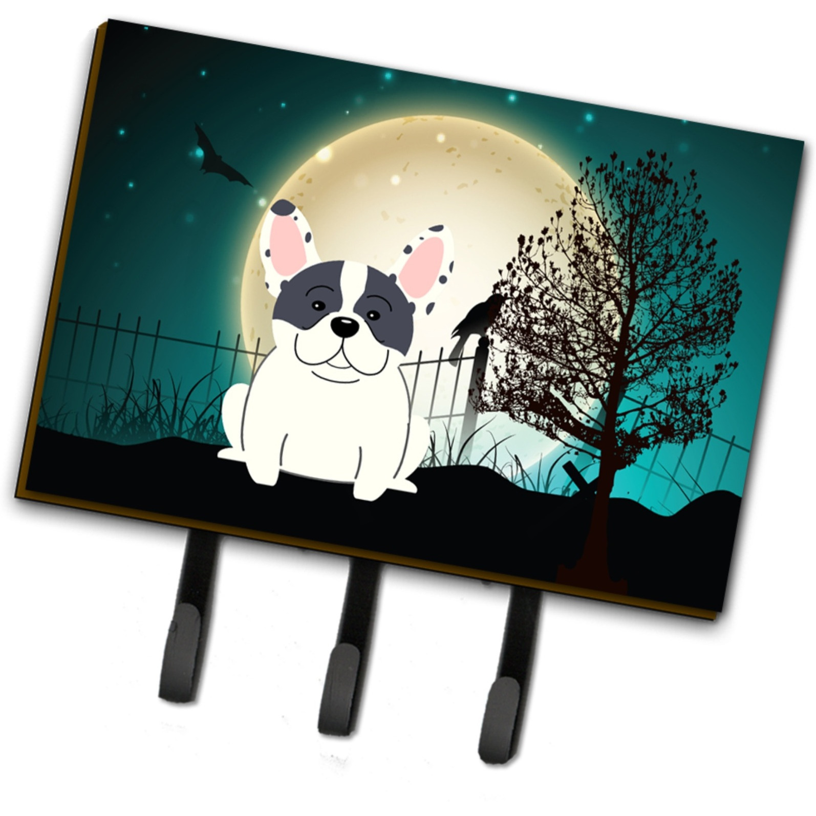 &quotCaroline's Treasures Halloween Scary French Bulldog Piebald Leash or Key Holder BB2201TH68, Triple"