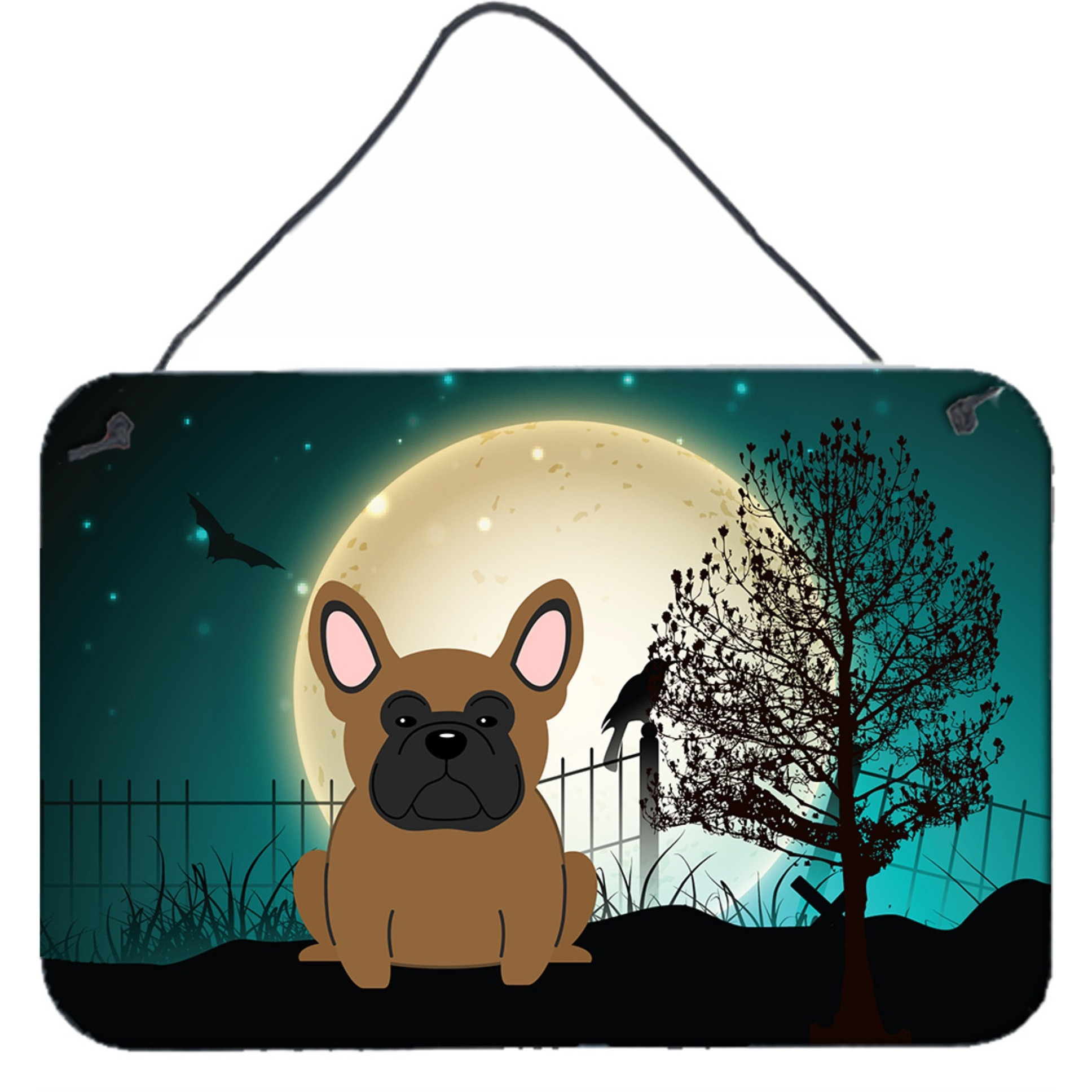 &quotCaroline's Treasures Halloween Scary French Bulldog Brown Wall or Door Hanging Prints BB2203DS812, 8"" x 12"""