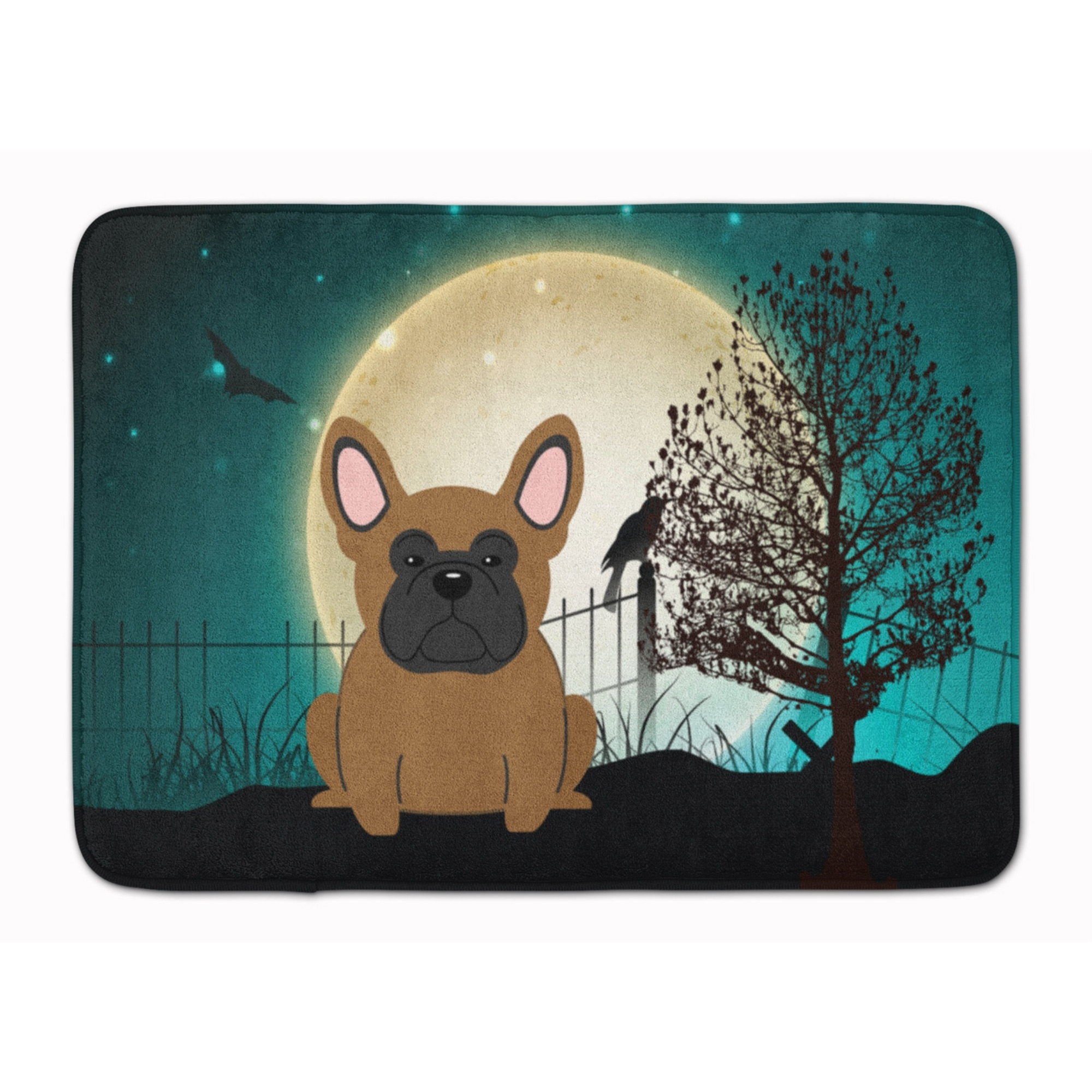 &quotCaroline's Treasures Halloween Scary French Bulldog Brown Floor Mat, 19"" x 27"", Multicolor"