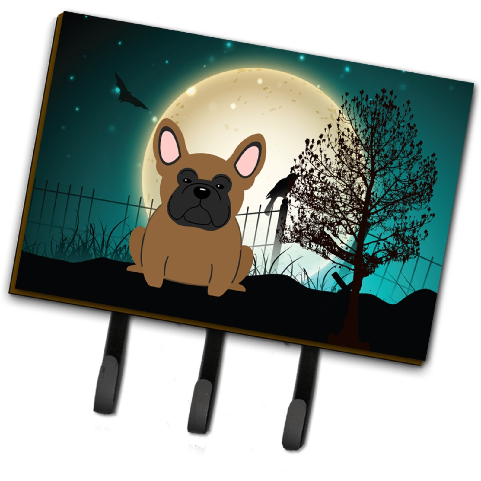 &quotCaroline's Treasures Halloween Scary French Bulldog Brown Leash or Key Holder BB2203TH68, Triple"
