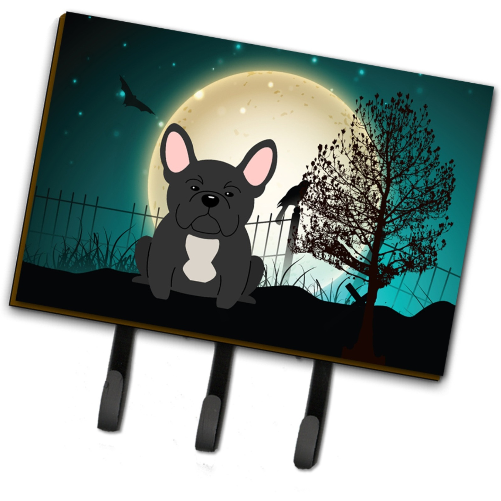 &quotCaroline's Treasures Halloween Scary French Bulldog Black Leash or Key Holder BB2204TH68, Triple"