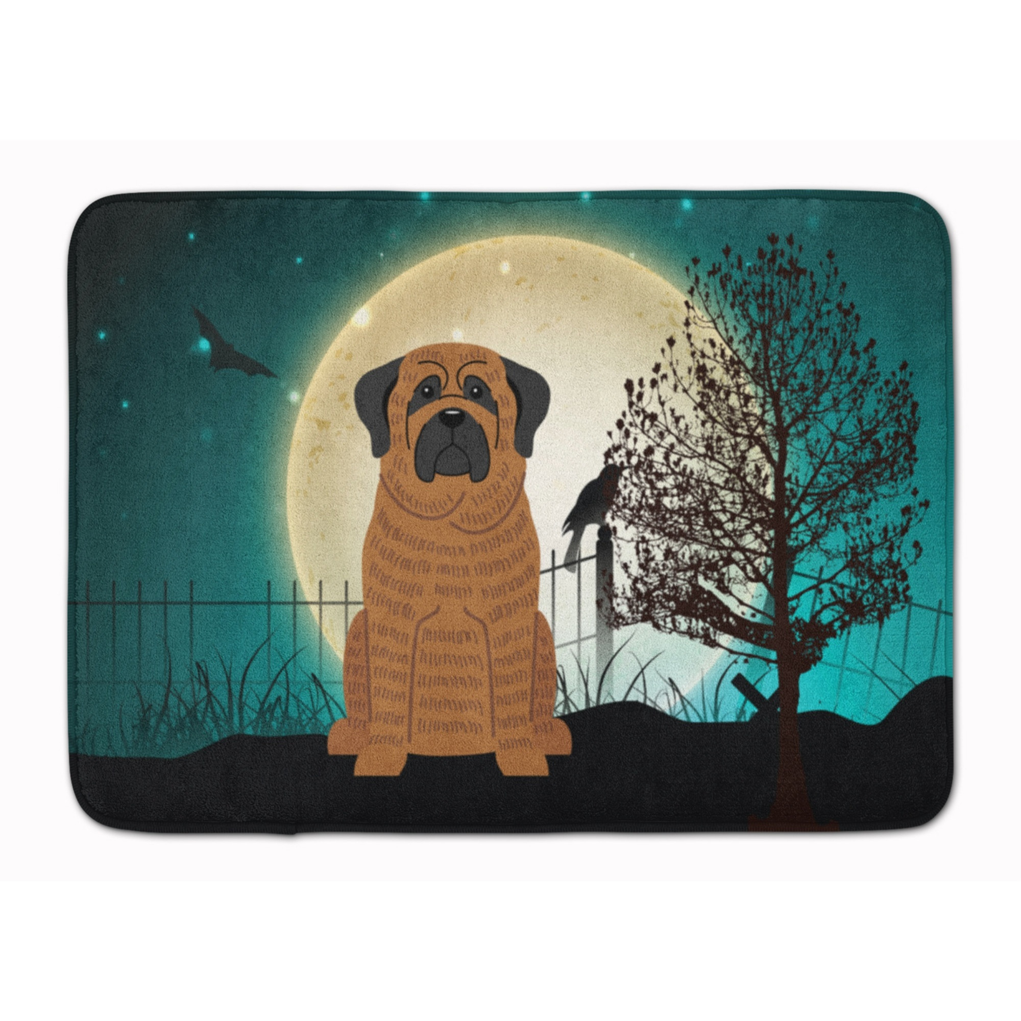 &quotCaroline's Treasures Halloween Scary Mastiff Brindle Floor Mat, 19"" x 27"", Multicolor"
