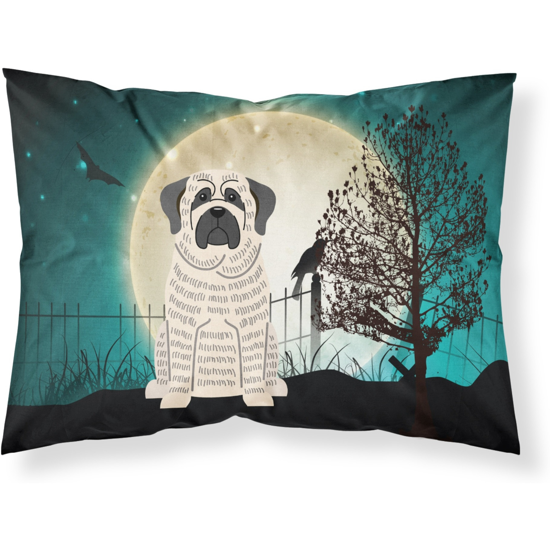 &quotCaroline's Treasures Halloween Scary Mastiff Brindle White Fabric Standard Pillowcase BB2206PILLOWCASE, Multicolor"