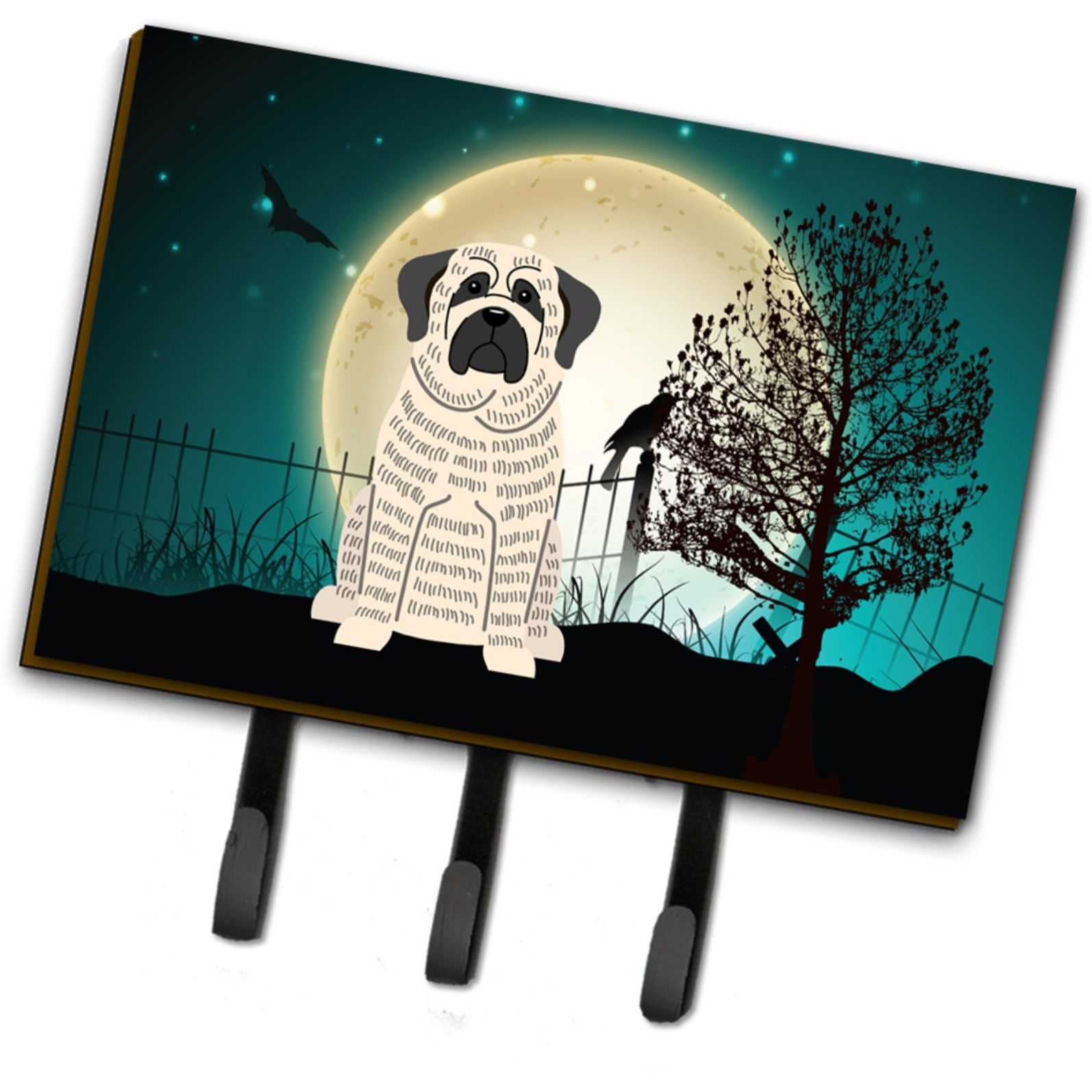 &quotCaroline's Treasures Halloween Scary Mastiff Brindle White Leash or Key Holder BB2206TH68, Triple"
