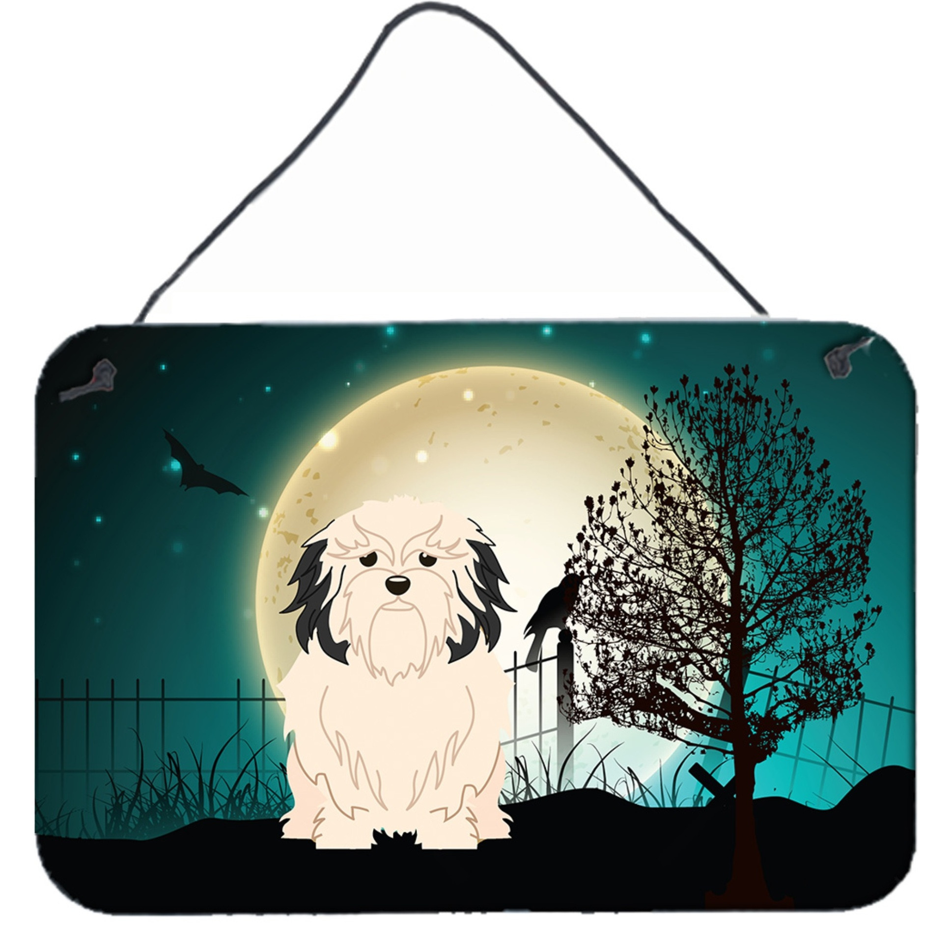 &quotCaroline's Treasures Halloween Scary Lowchen Wall or Door Hanging Prints BB2209DS812, 8"" x 12"""