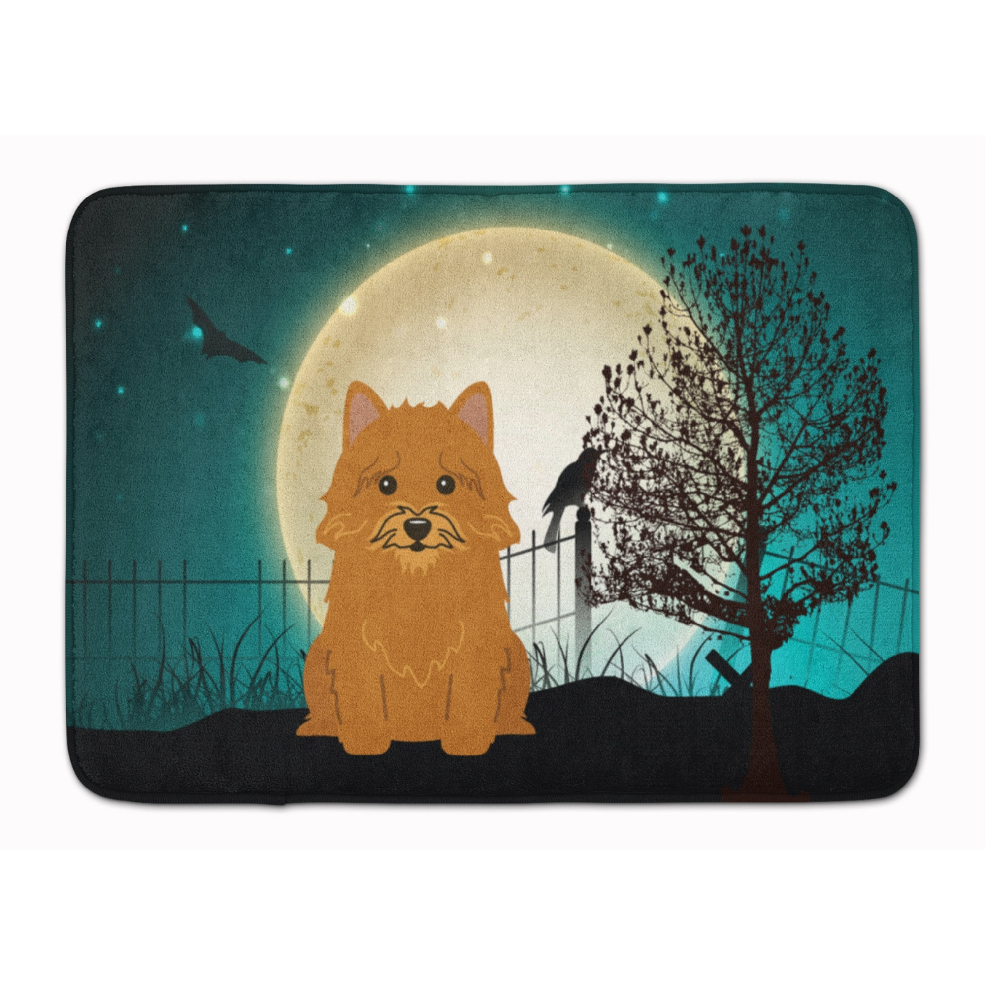 &quotCaroline's Treasures Halloween Scary Norwich Terrier Floor Mat, 19"" x 27"", Multicolor"