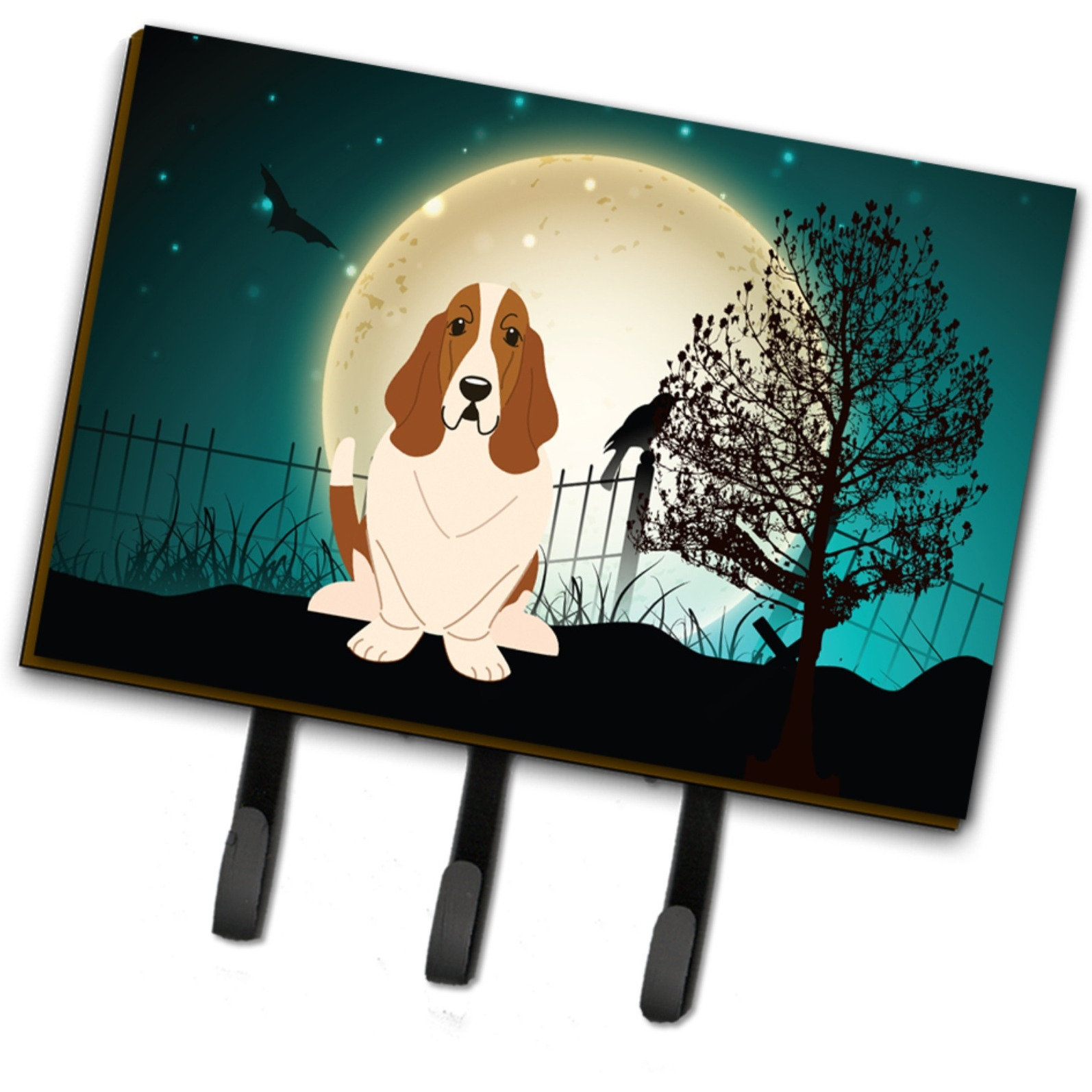 &quotCaroline's Treasures Halloween Scary Basset Hound Leash or Key Holder BB2211TH68, Triple"