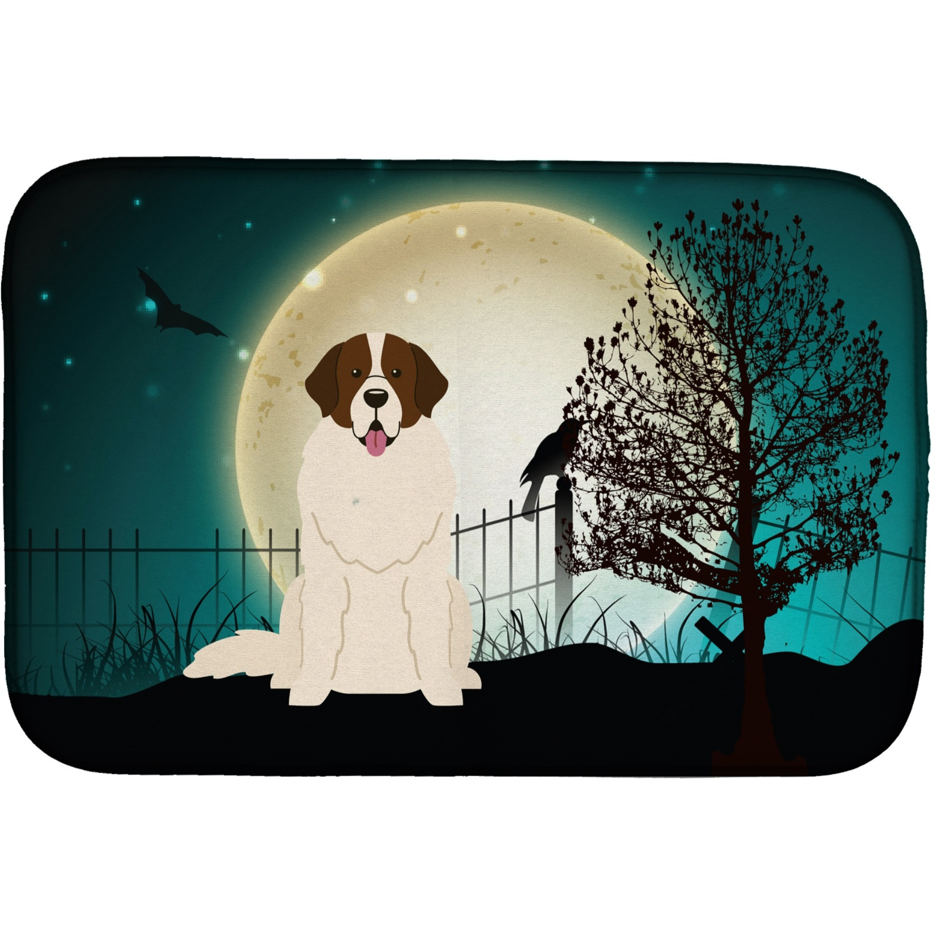 &quotCaroline's Treasures Halloween Scary Moscow Watchdog Dish Drying Mat, 14"" x 21"""