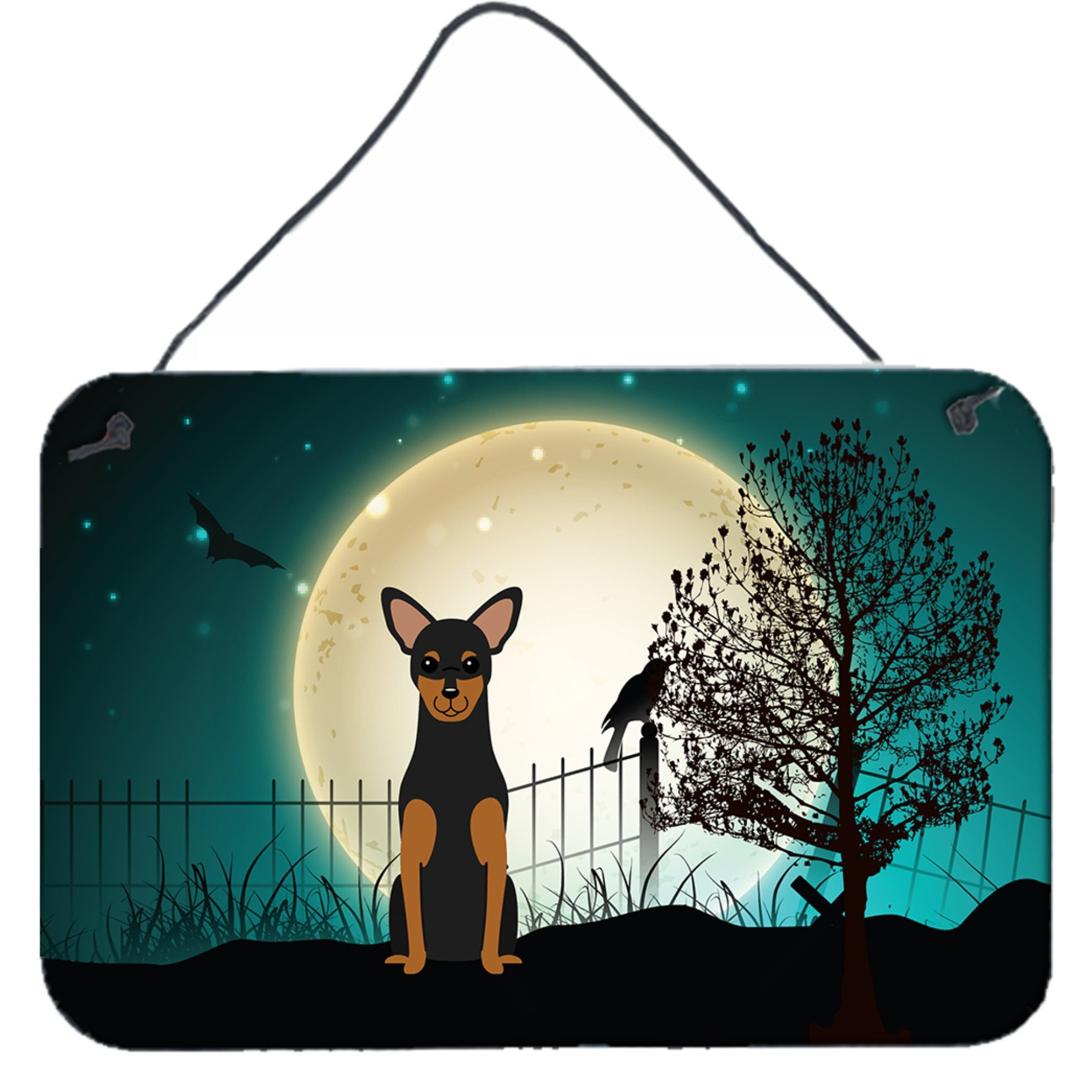 &quotCaroline's Treasures Halloween Scary Manchester Terrier Wall or Door Hanging Prints BB2218DS812, 8"" x 12"""