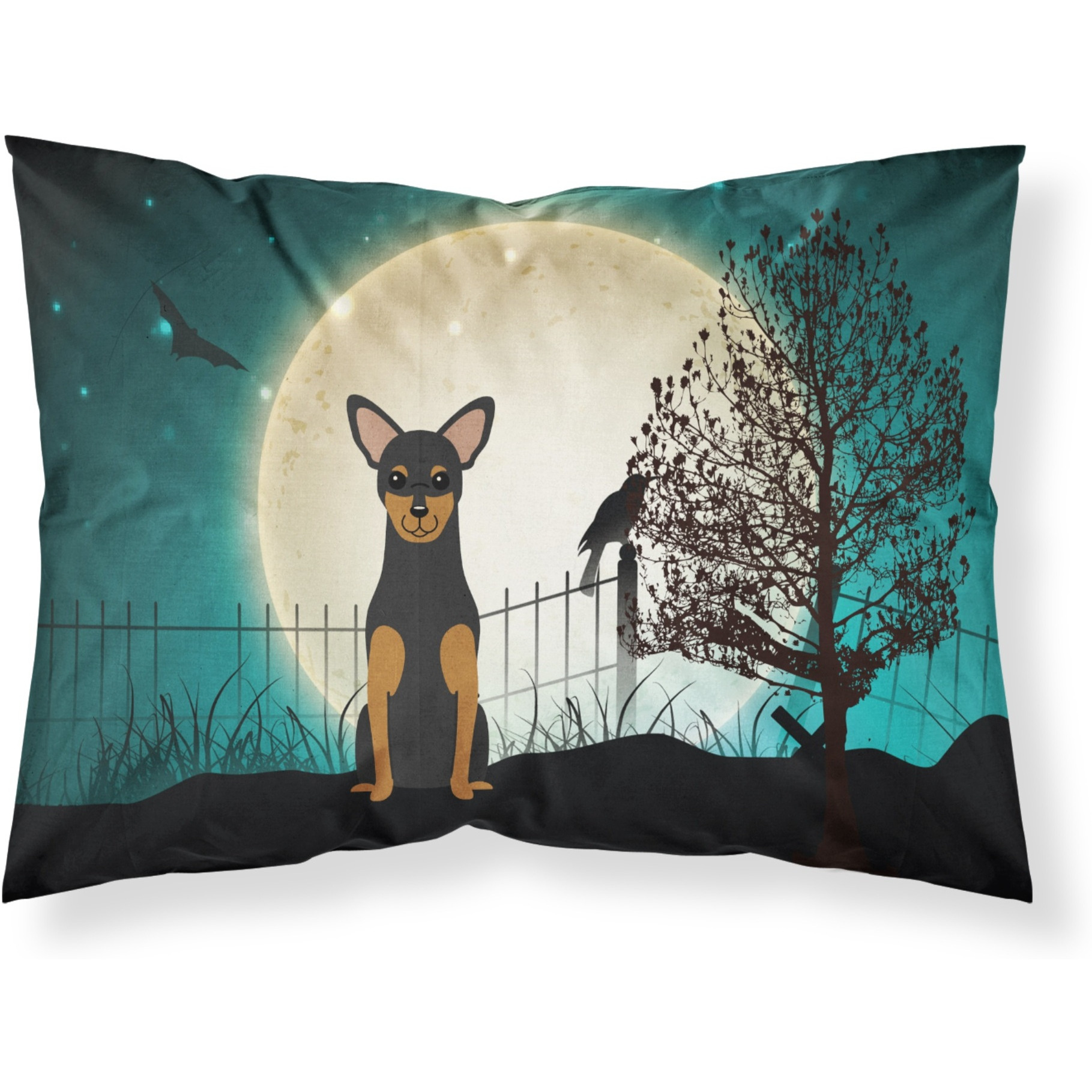 &quotCaroline's Treasures Halloween Scary Manchester Terrier Fabric Standard Pillowcase BB2218PILLOWCASE, Multicolor"