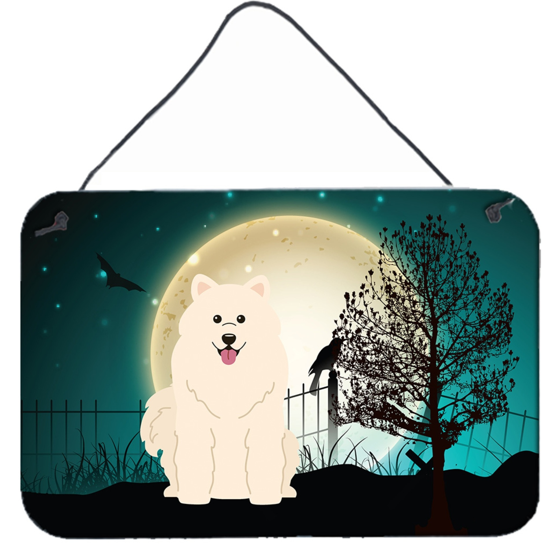 &quotCaroline's Treasures Halloween Scary Samoyed Wall or Door Hanging Prints BB2220DS812, 8"" x 12"""