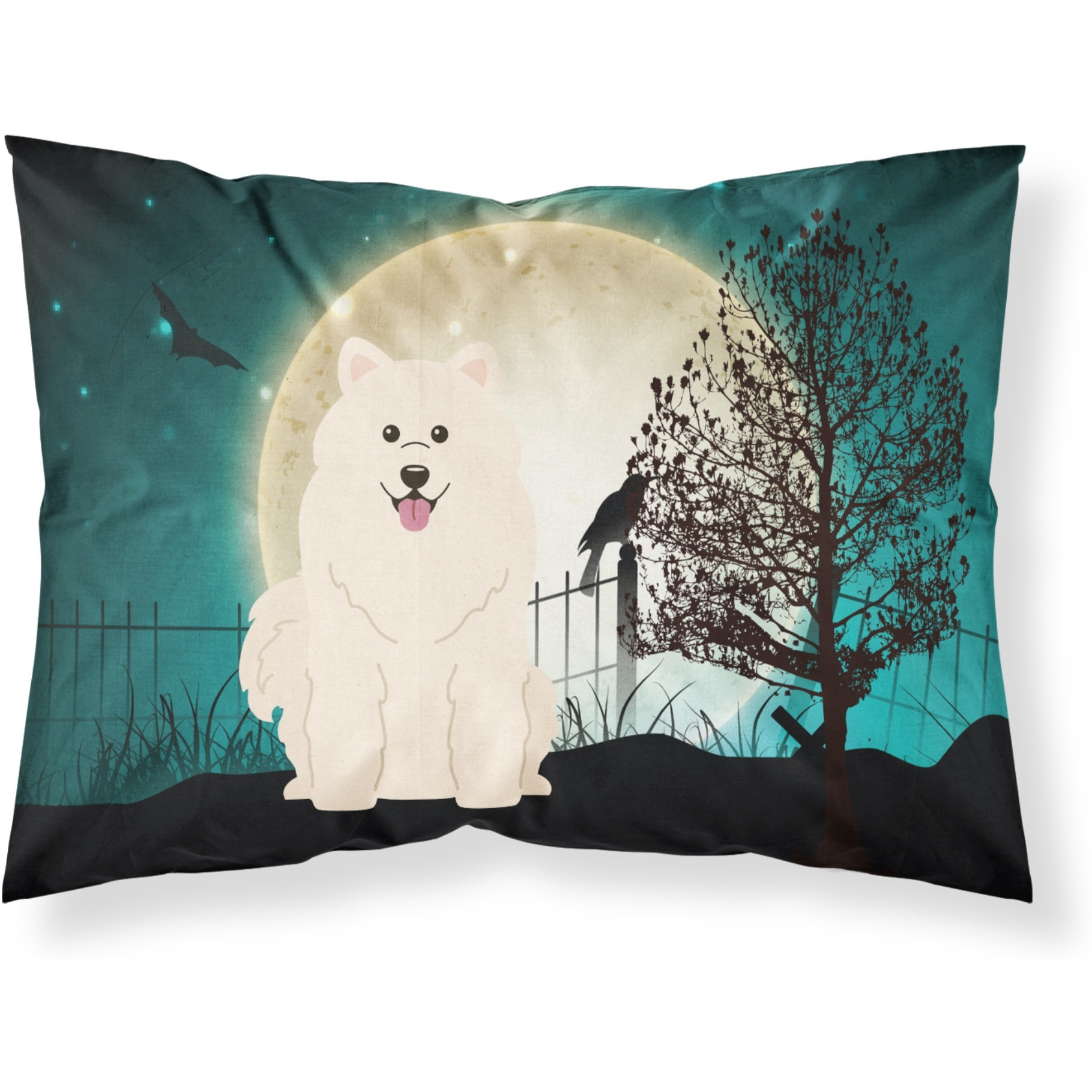 &quotCaroline's Treasures Halloween Scary Samoyed Fabric Standard Pillowcase BB2220PILLOWCASE, Multicolor"