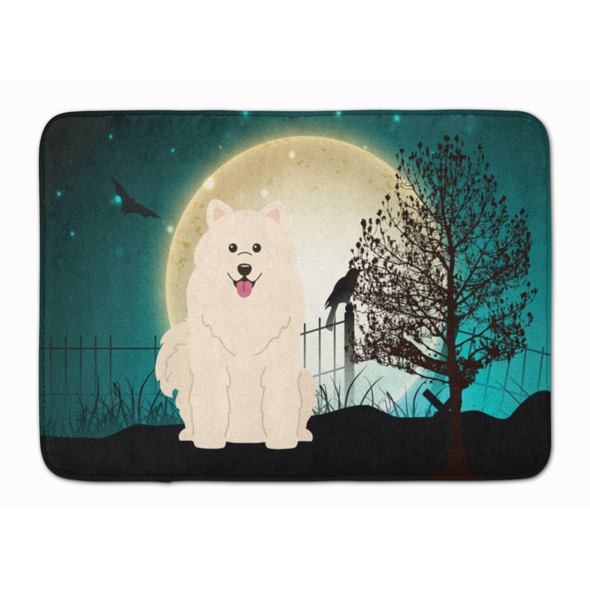 &quotCaroline's Treasures Halloween Scary Samoyed Floor Mat, 19"" x 27"", Multicolor"