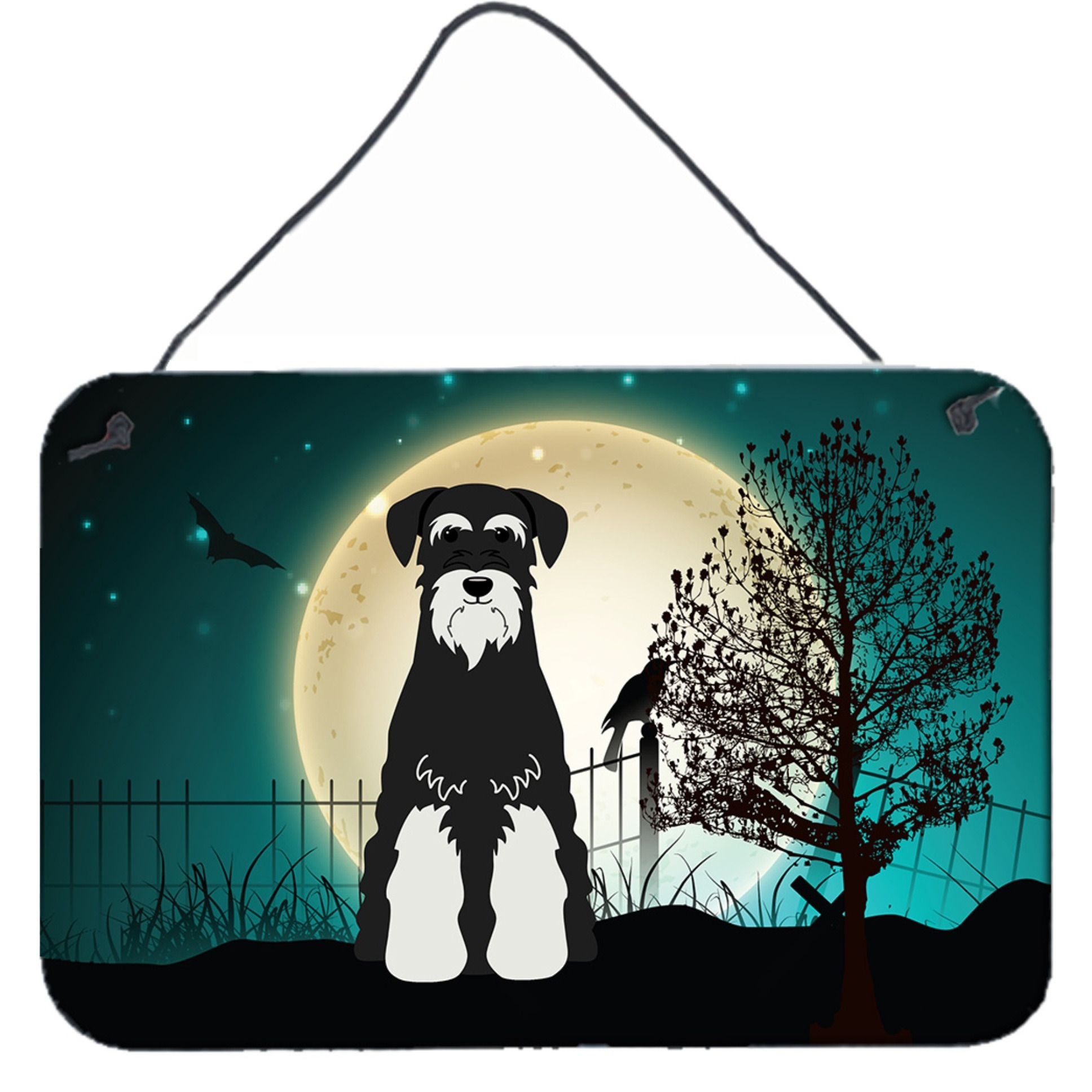 &quotCaroline's Treasures Halloween Scary Standard Schnauzer Salt and Pepper Wall or Door Hanging Prints BB2223DS812, 8"" x 12"""