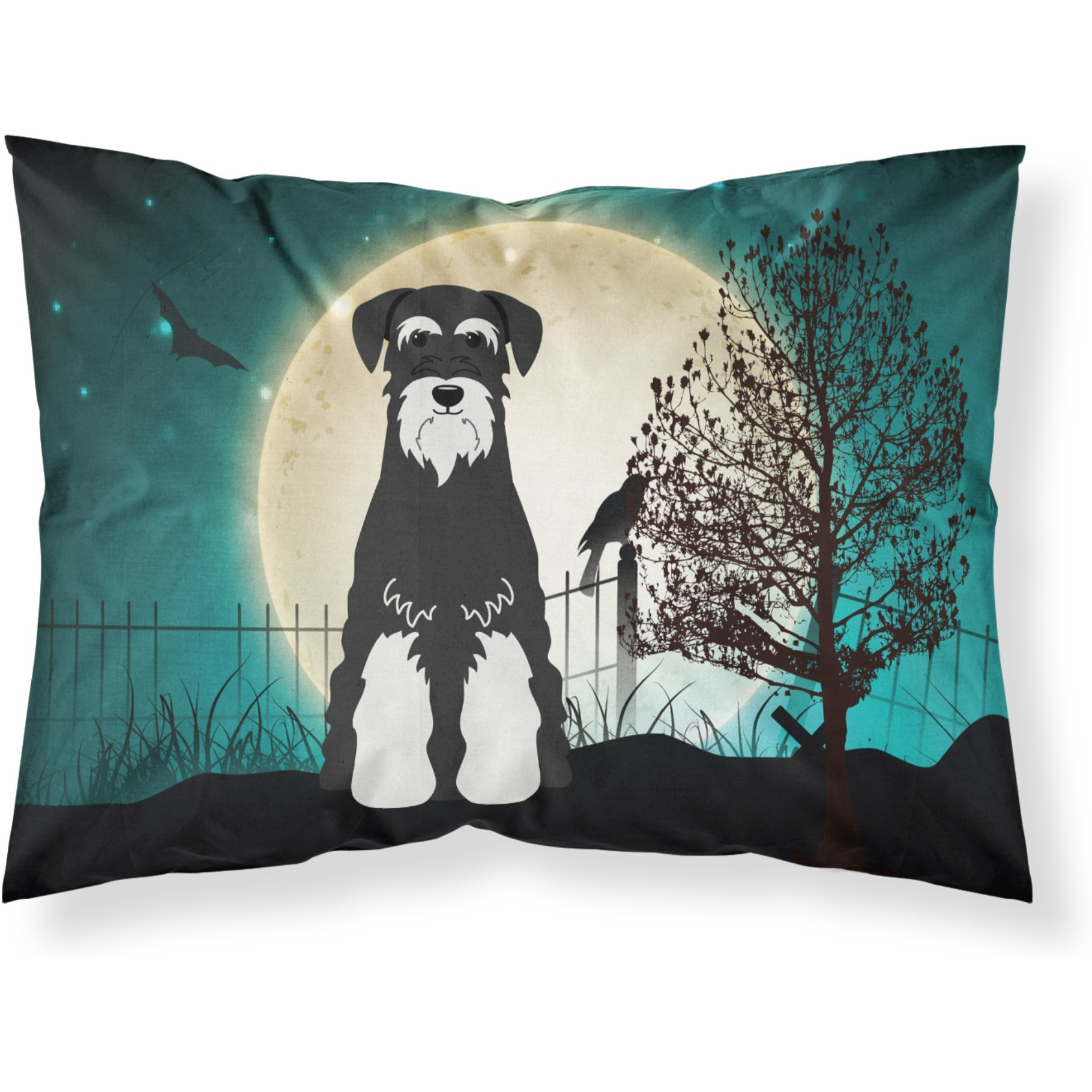 &quotCaroline's Treasures Halloween Scary Schnauzer Salt and Pepper Fabric Standard Pillowcase BB2223PILLOWCASE, Multicolor"