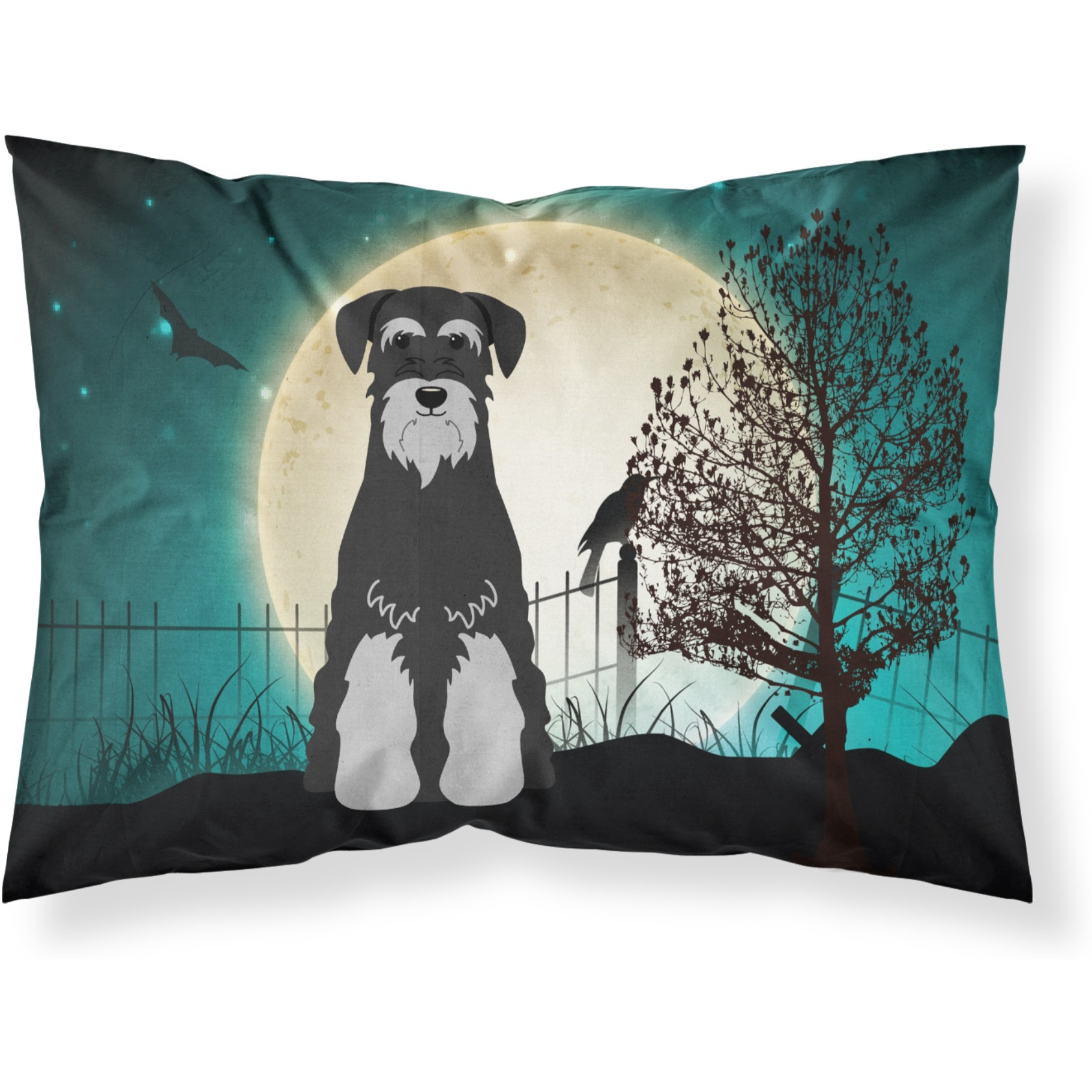 &quotCaroline's Treasures Halloween Scary Schnauzer Black Grey Fabric Standard Pillowcase BB2224PILLOWCASE, Multicolor"