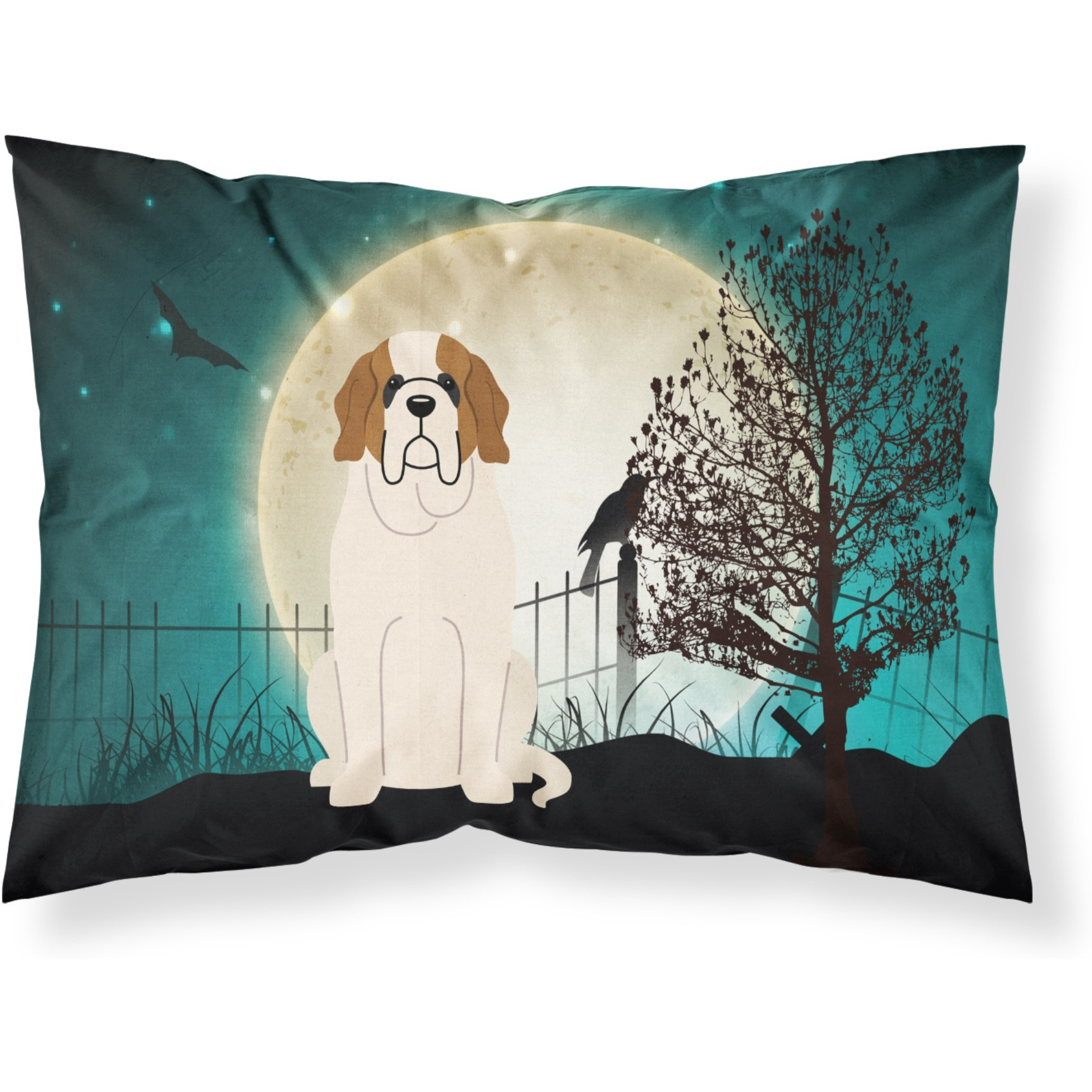 &quotCaroline's Treasures Halloween Scary Saint Bernard Fabric Standard Pillowcase BB2225PILLOWCASE, Multicolor"