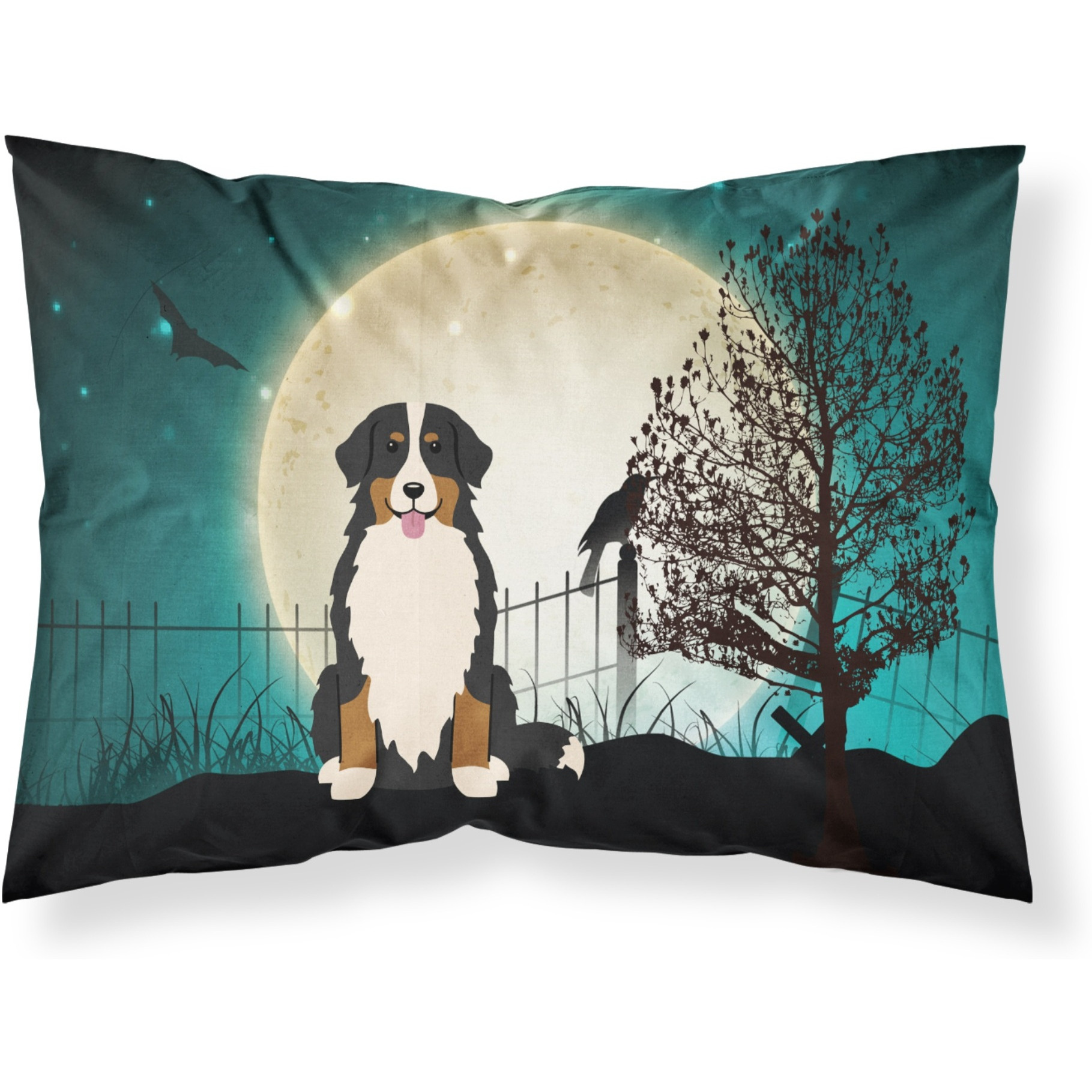 &quotCaroline's Treasures Halloween Scary Bernese Mountain Dog Fabric Standard Pillowcase BB2226PILLOWCASE, Multicolor"