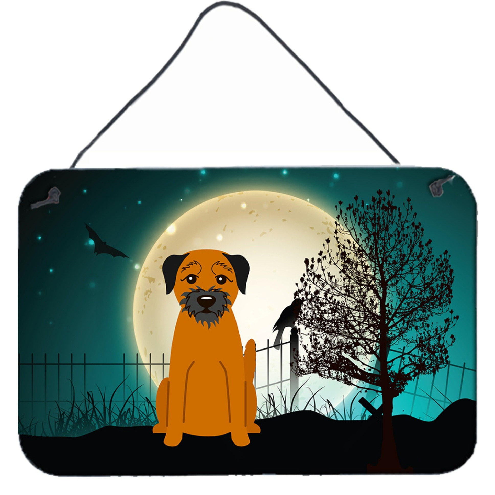 &quotCaroline's Treasures Halloween Scary Border Terrier Wall or Door Hanging Prints BB2229DS812, 8"" x 12"""