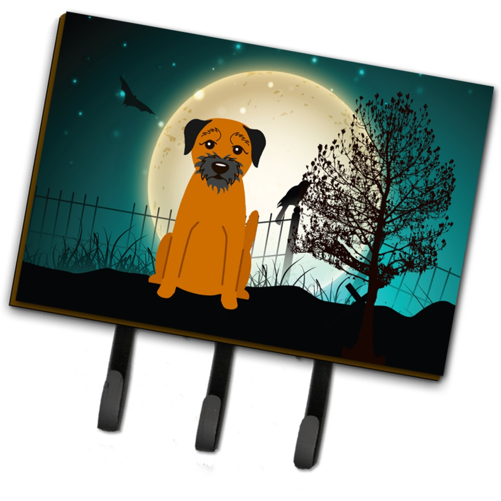 &quotCaroline's Treasures Halloween Scary Border Terrier Leash or Key Holder BB2229TH68, Triple, Multicolor"