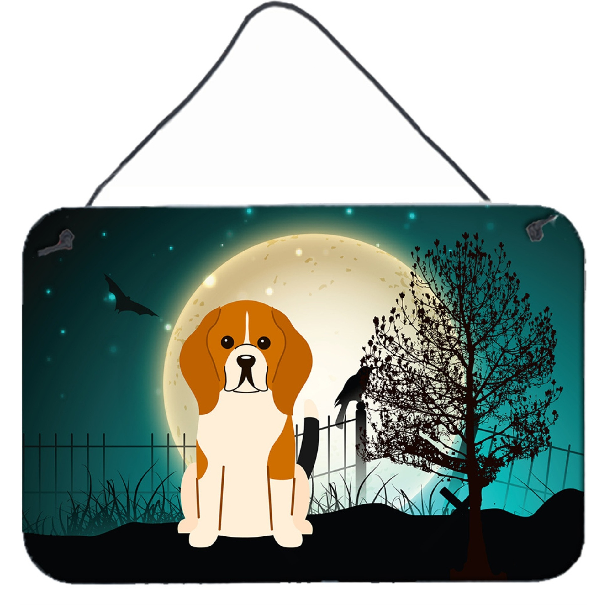 &quotCaroline's Treasures Halloween Scary Beagle Tricolor Wall or Door Hanging Prints BB2230DS812, 8"" x 12"""