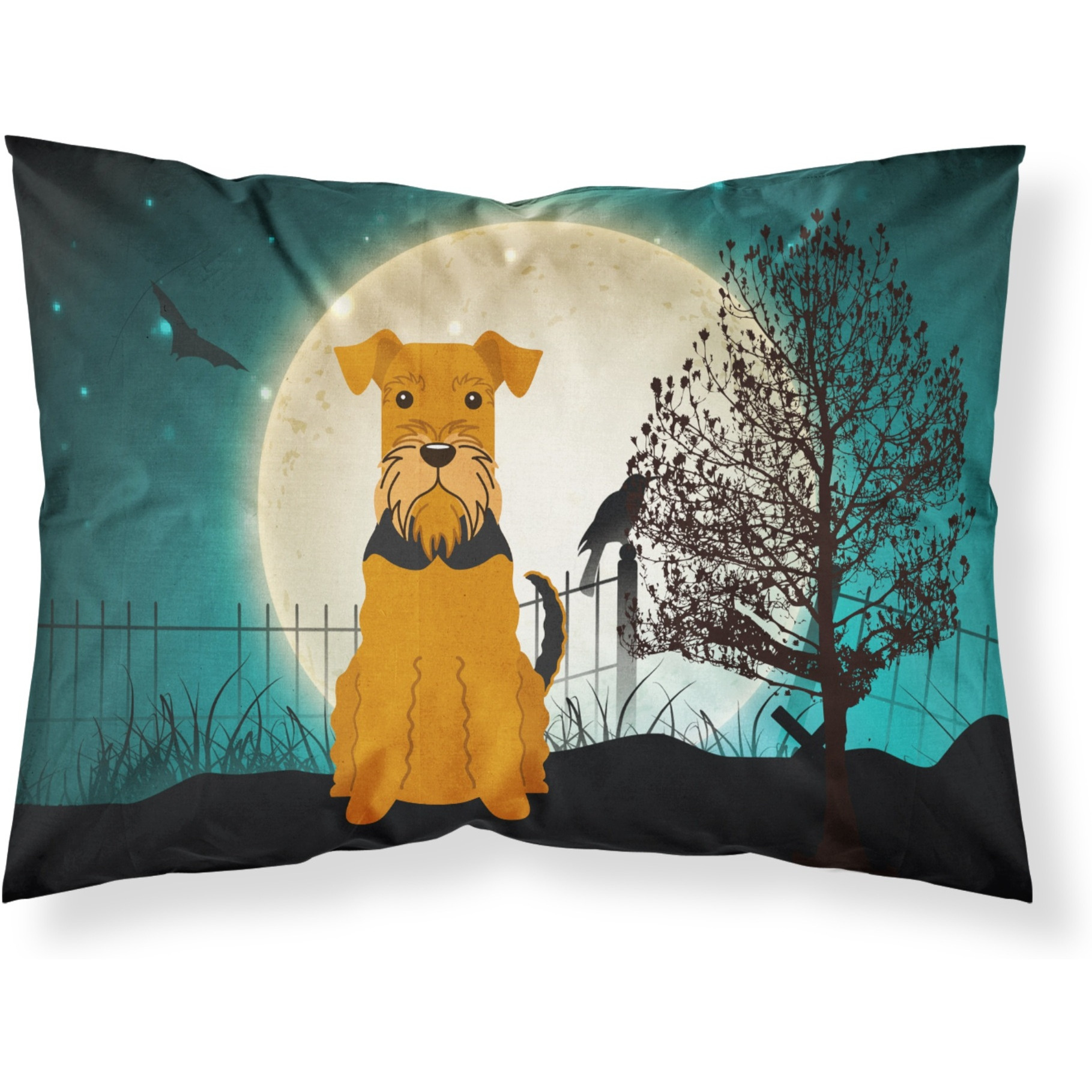 &quotCaroline's Treasures Halloween Scary Airedale Fabric Standard Pillowcase BB2231PILLOWCASE, Multicolor"