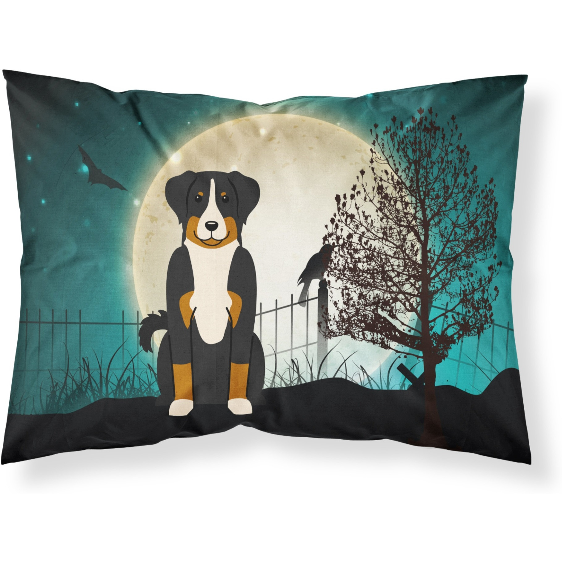 &quotCaroline's Treasures Halloween Scary Appenzeller Sennenhund Fabric Standard Pillowcase BB2233PILLOWCASE, Multicolor"