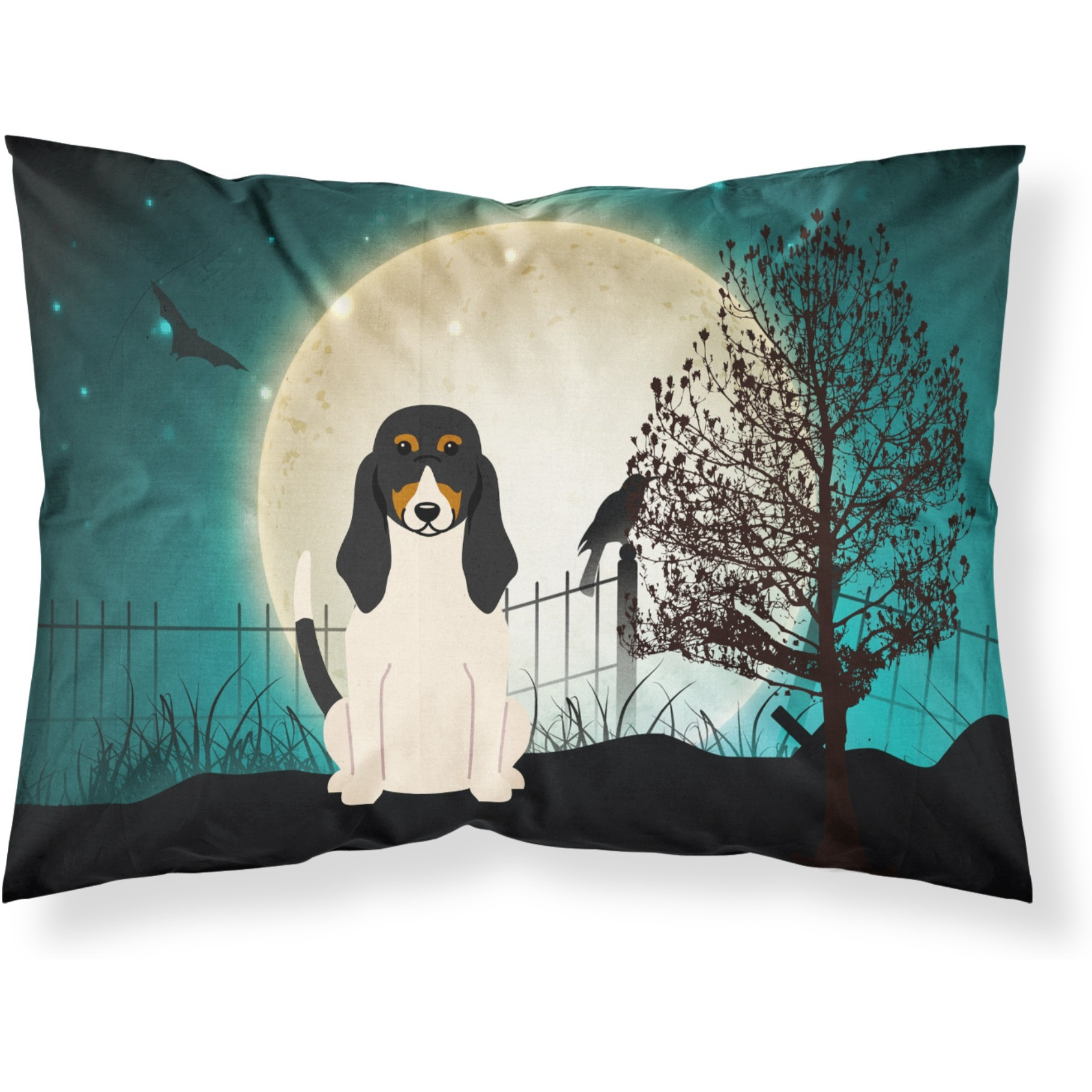 &quotCaroline's Treasures Halloween Scary Swiss Hound Fabric Standard Pillowcase BB2234PILLOWCASE, Multicolor"