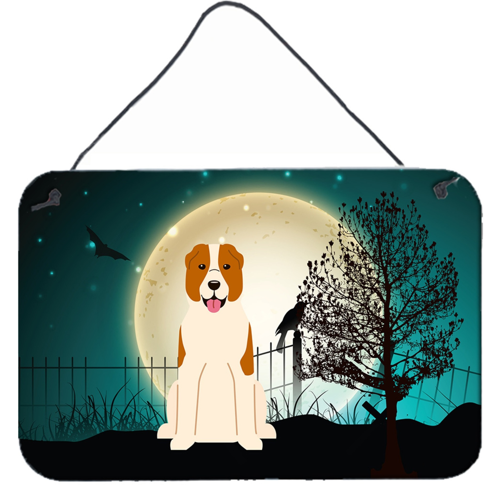 &quotCaroline's Treasures Halloween Scary Central Asian Shepherd Dog Wall or Door Hanging Prints BB2239DS812, 8"" x 12"""