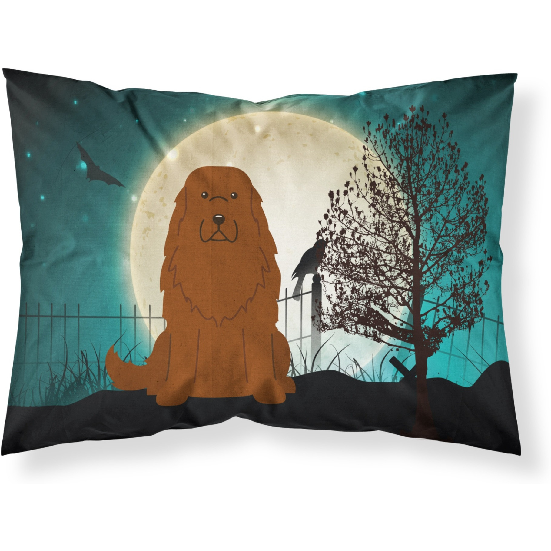 &quotCaroline's Treasures Halloween Scary Caucasian Shepherd Dog Fabric Standard Pillowcase BB2240PILLOWCASE, Multicolor"