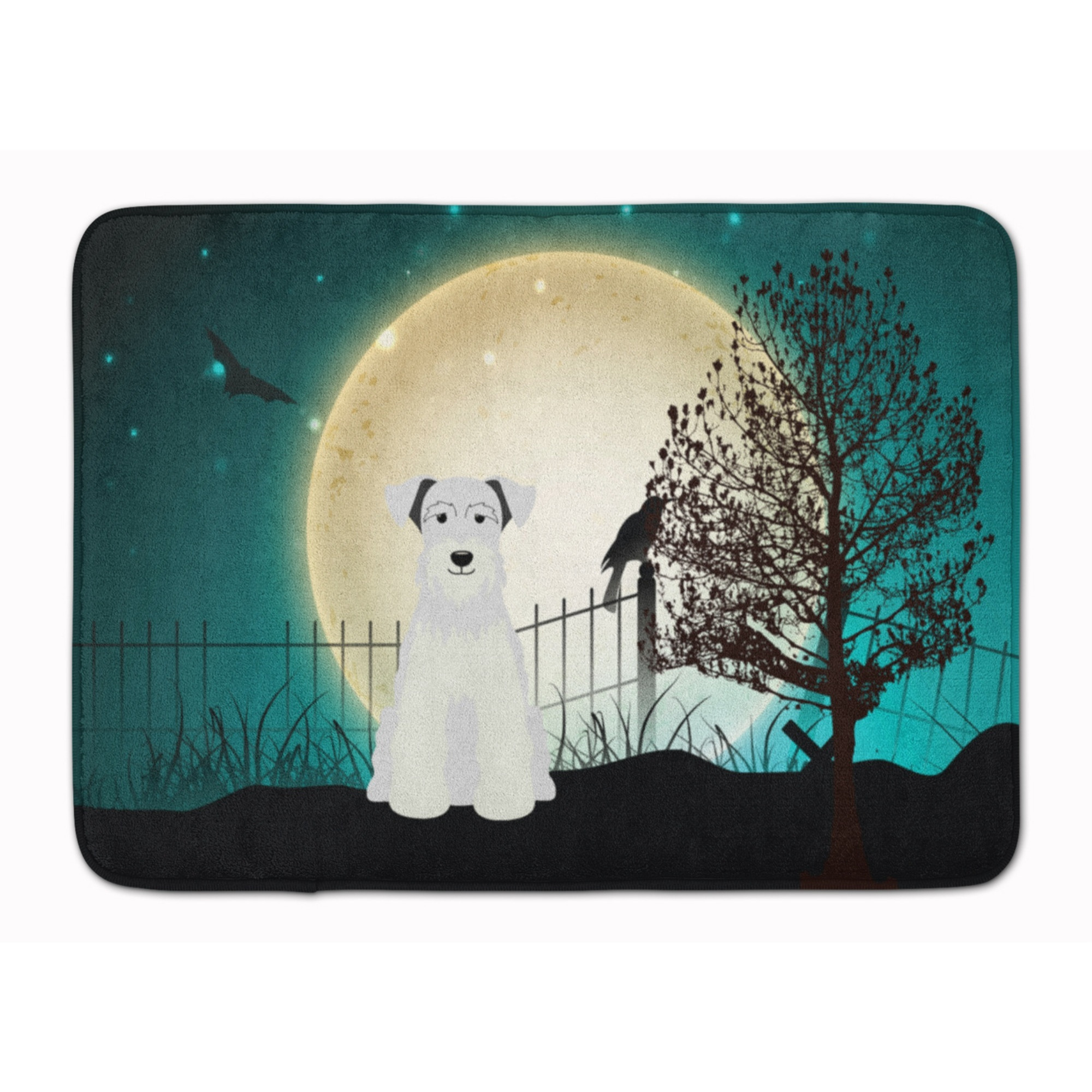 &quotCaroline's Treasures Halloween Miniature Schanuzer White Floor Mat, 19"" x 27"", Multicolor"