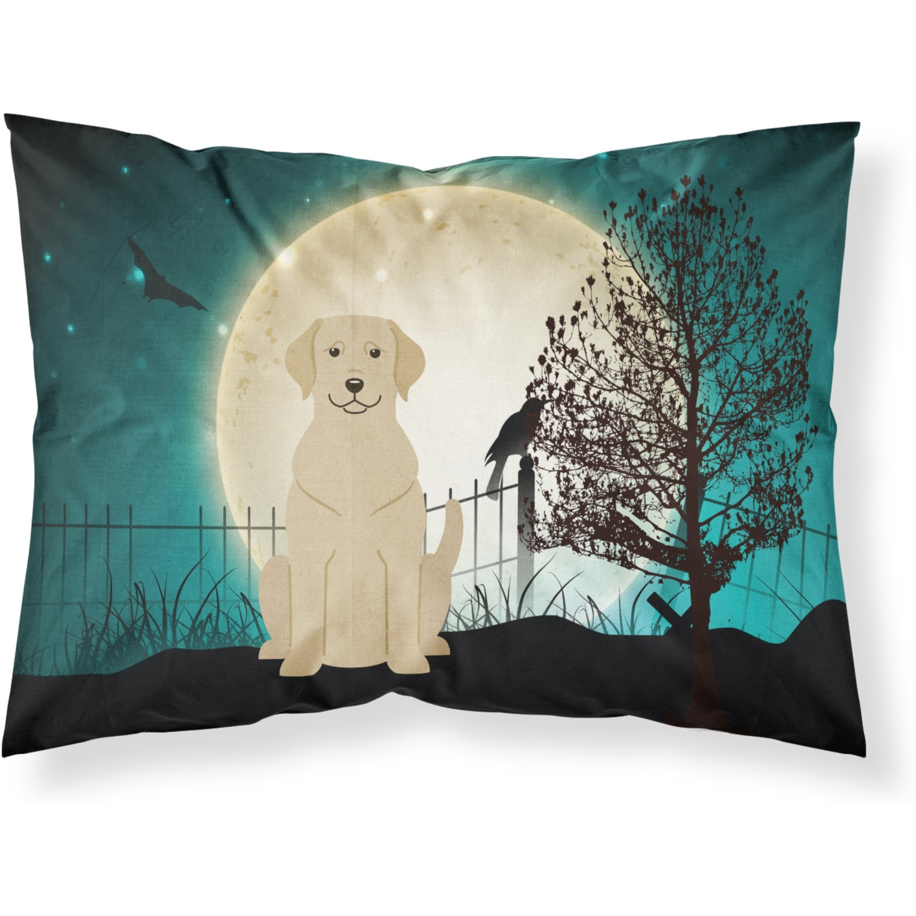 Caroline's Treasures Halloween Scary Yellow Labrador Fabric Standard Pillowcase BB2245PILLOWCASE