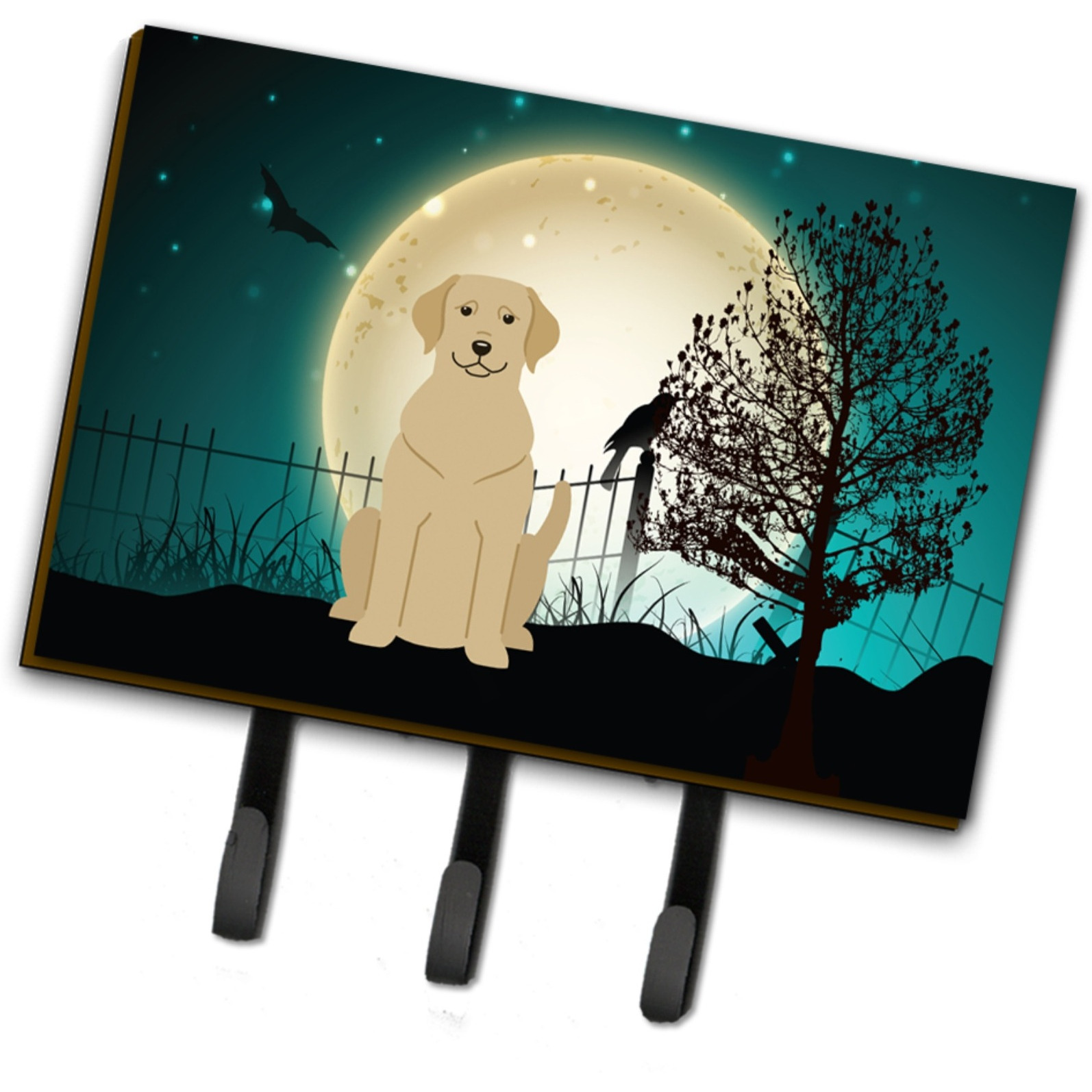 &quotCaroline's Treasures Halloween Scary Yellow Labrador Leash or Key Holder BB2245TH68, Triple"