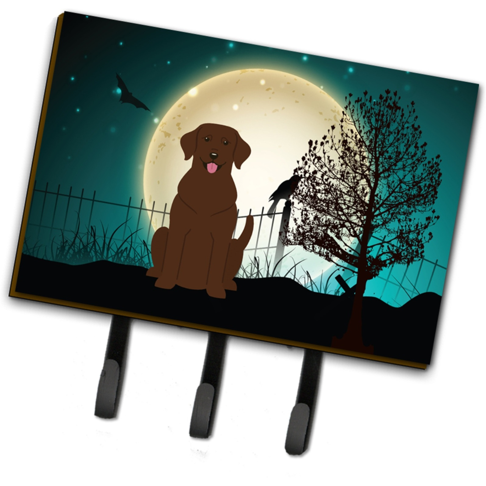 &quotCaroline's Treasures Halloween Scary Chocolate Labrador Leash or Key Holder BB2246TH68, Triple"