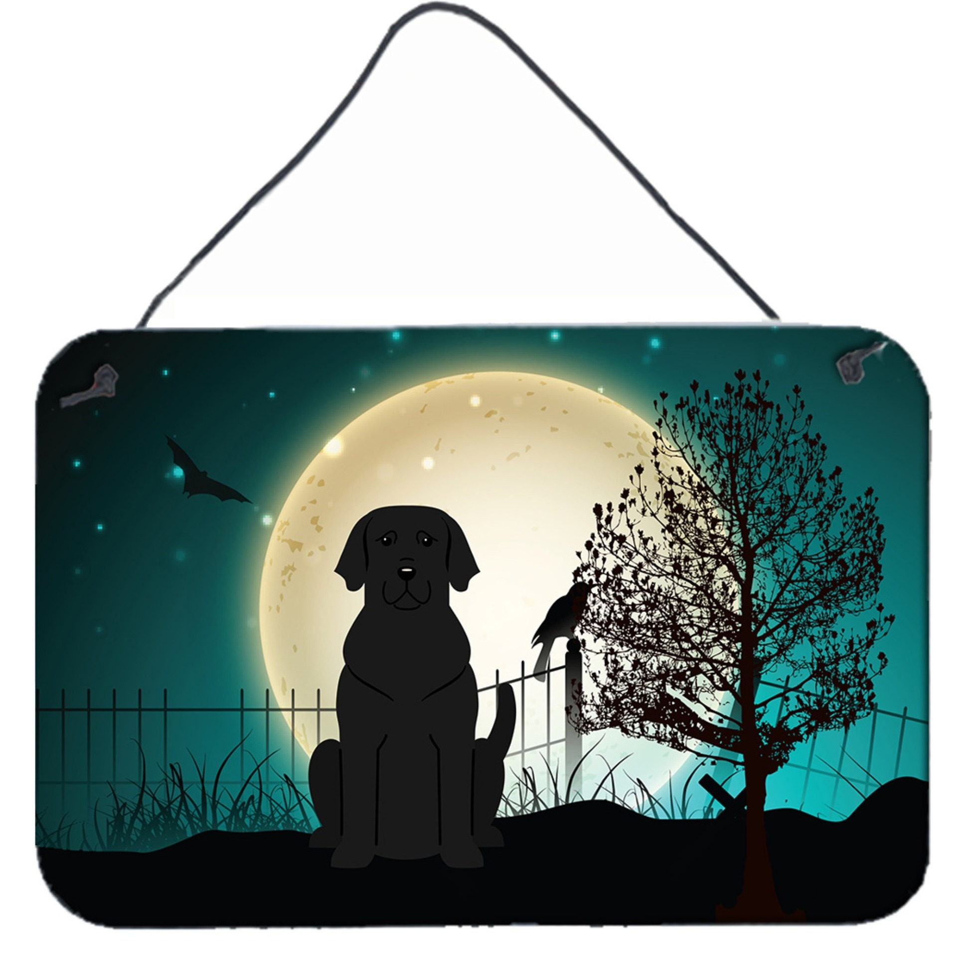 &quotCaroline's Treasures Halloween Scary Black Labrador Wall or Door Hanging Prints BB2247DS812, 8"" x 12"""