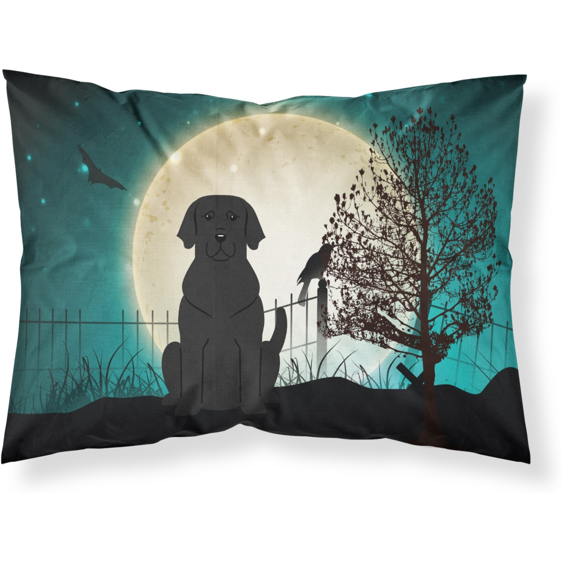 Caroline's Treasures Halloween Scary Black Labrador Fabric Standard Pillowcase BB2247PILLOWCASE