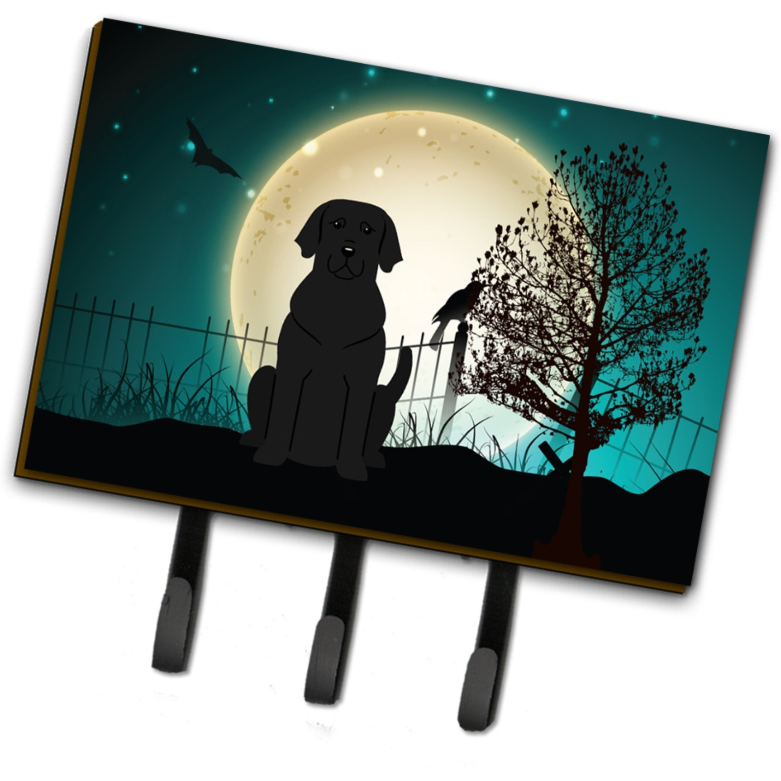 &quotCaroline's Treasures Halloween Scary Black Labrador Leash or Key Holder BB2247TH68, Triple, Multicolor"