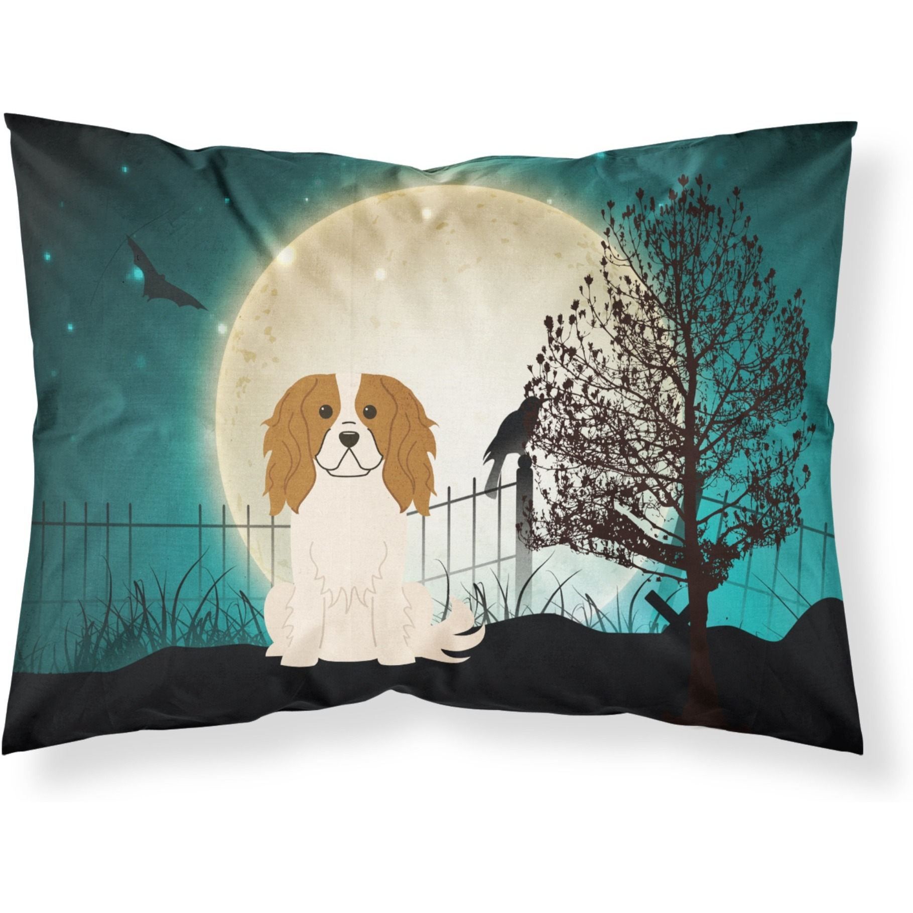 &quotCaroline's Treasures Halloween Scary Cavalier Spaniel Fabric Standard Pillowcase BB2248PILLOWCASE, Multicolor"