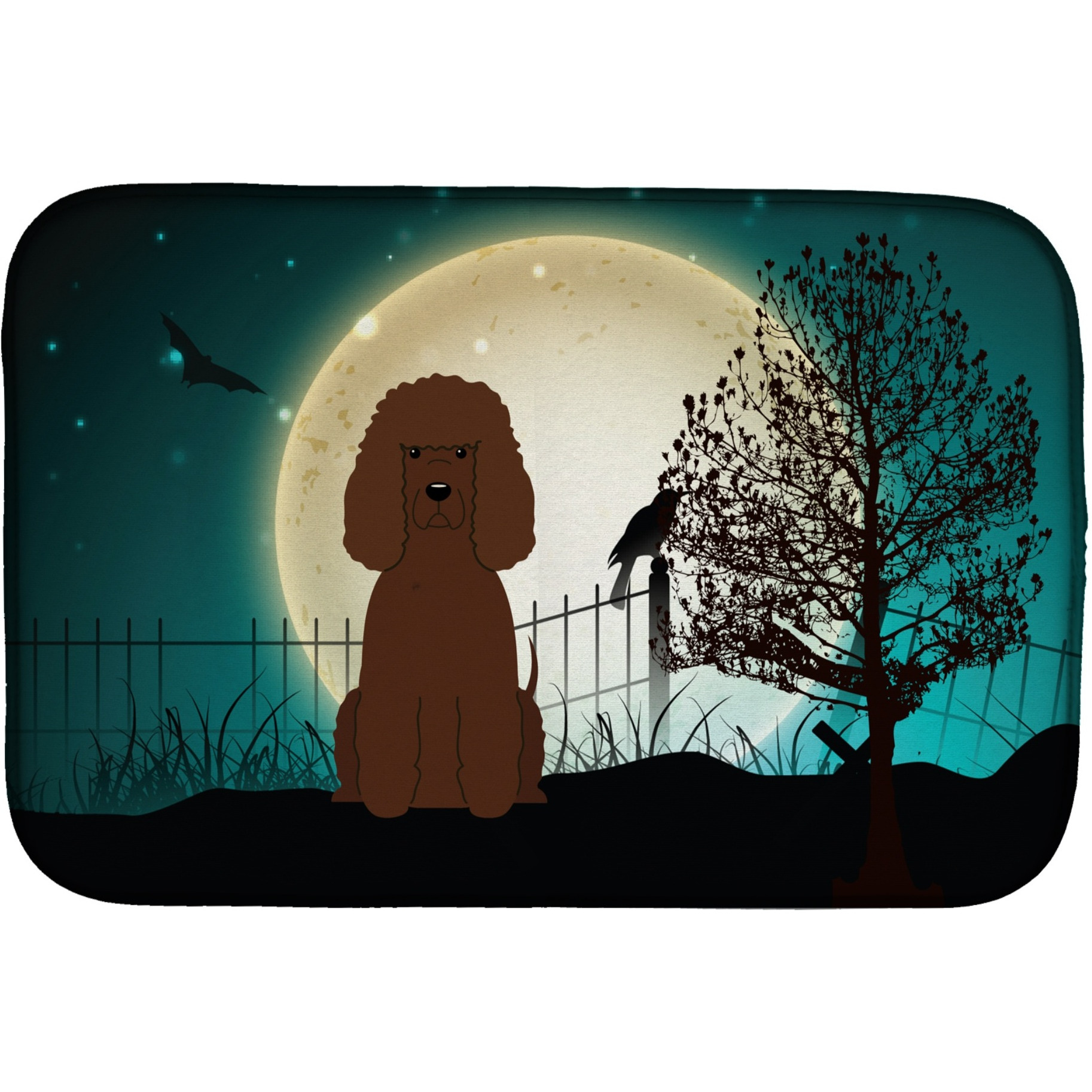 &quotCaroline's Treasures Halloween Scary Irish Water Spaniel Dish Drying Mat, 14 x 21"