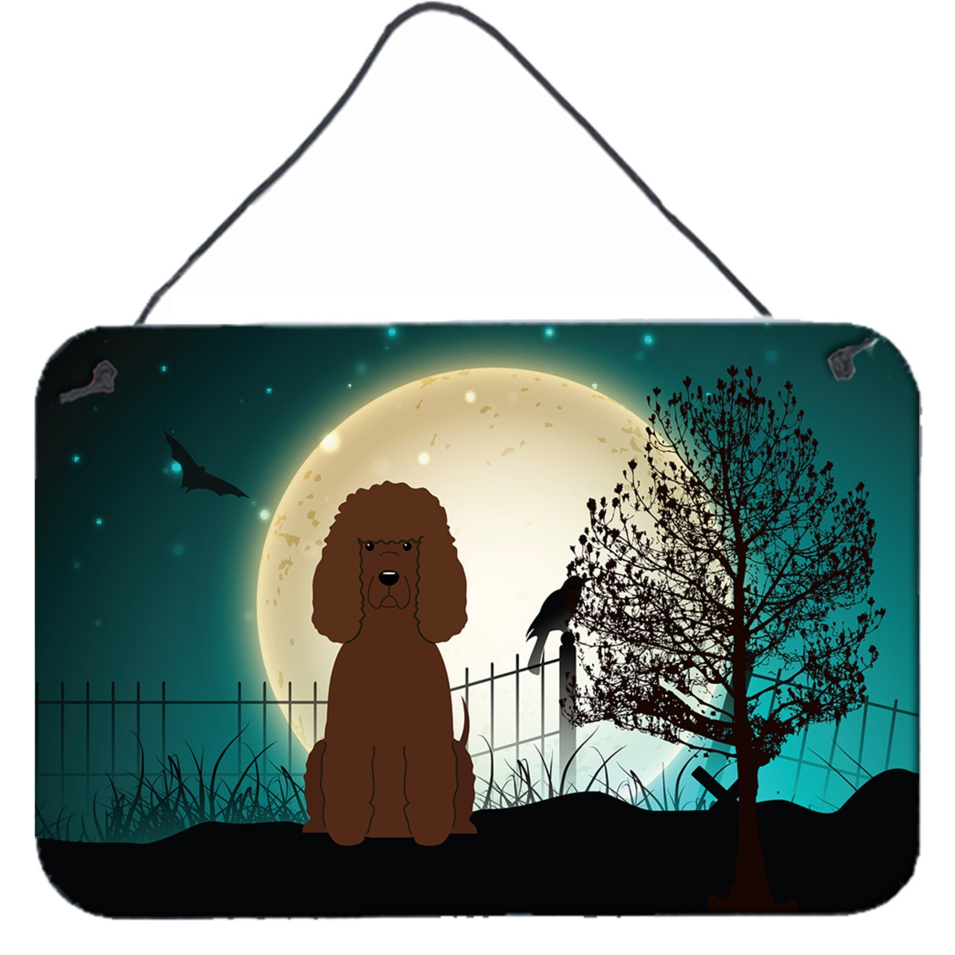 &quotCaroline's Treasures Halloween Scary Irish Water Spaniel Wall or Door Hanging Prints BB2253DS812, 8"" x 12"", Multicolor"